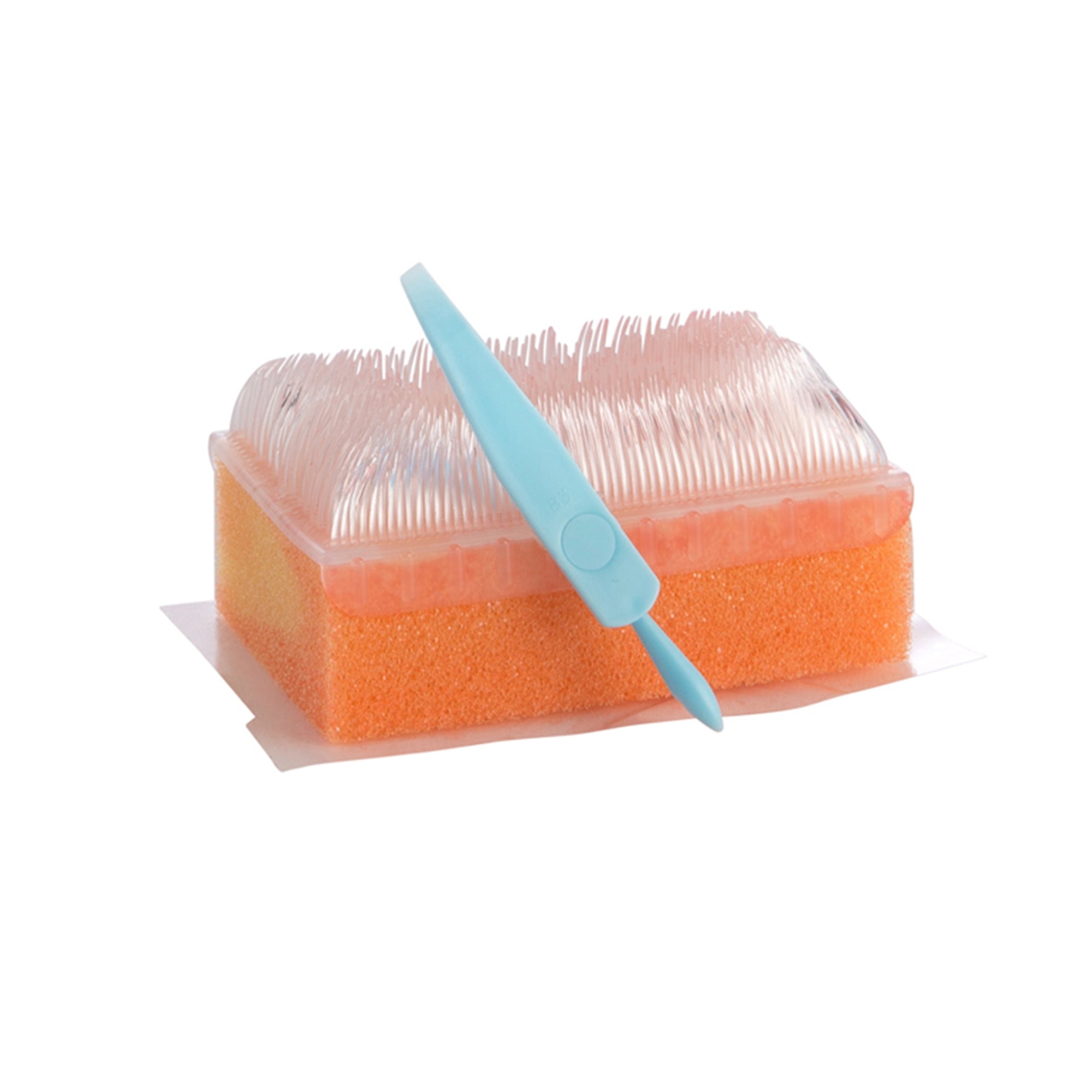 BD E-Z Scrub 4% CHG Impregnated Scrub Brush – Red Polyethylene Bristles with Sponge