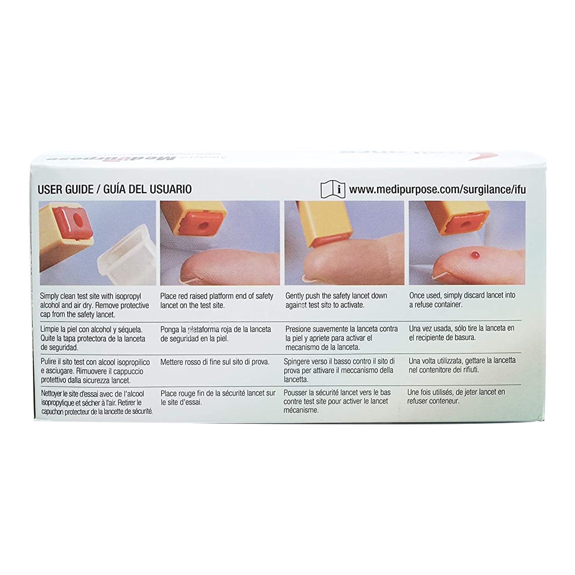 Safety Lancet Surgilance 21 Gauge Retractable Push Button Activation Finger, Packaging Type- Case