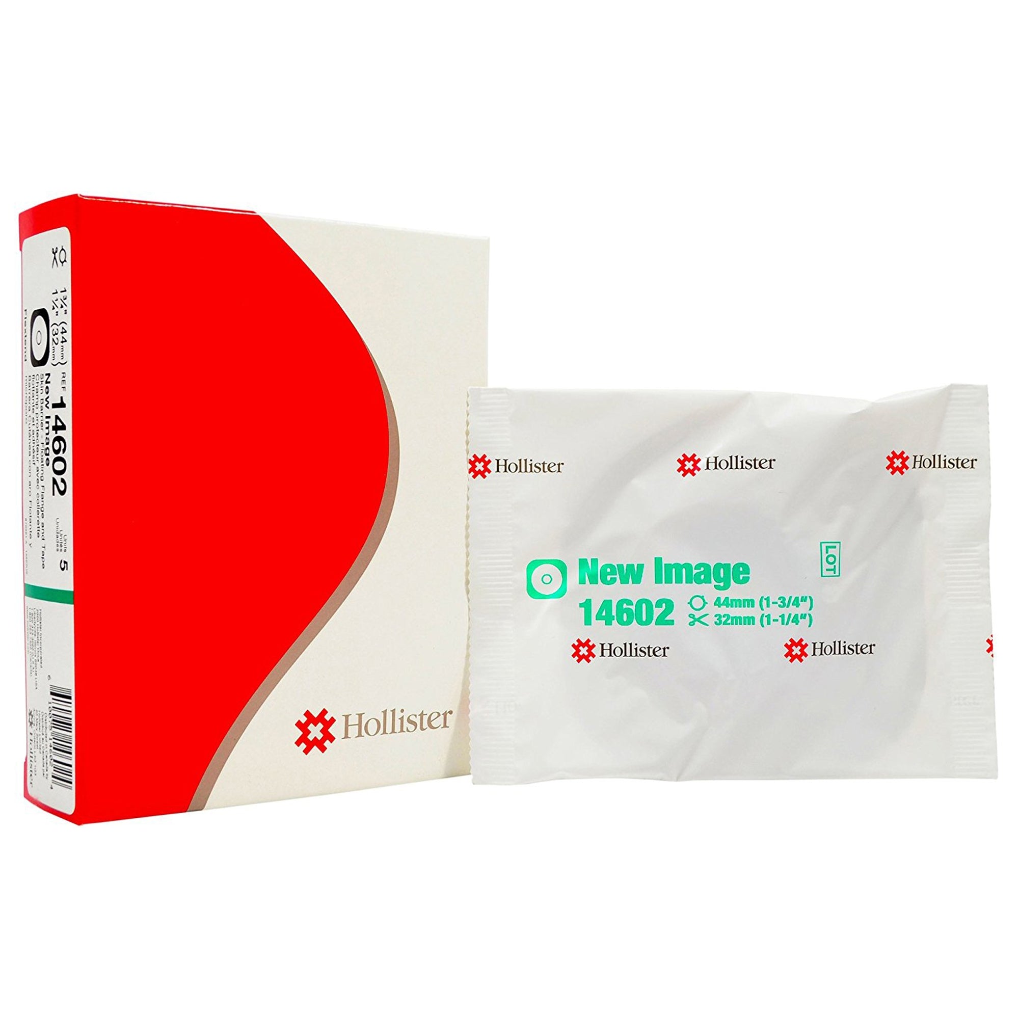 Ostomy Barrier New Image Flextend Trim to Fit, Extended Wear Adhesive Tape 44 mm Flange Green Code System Hydrocolloid Up to 1-1/4 Inch Opening | 5/Box