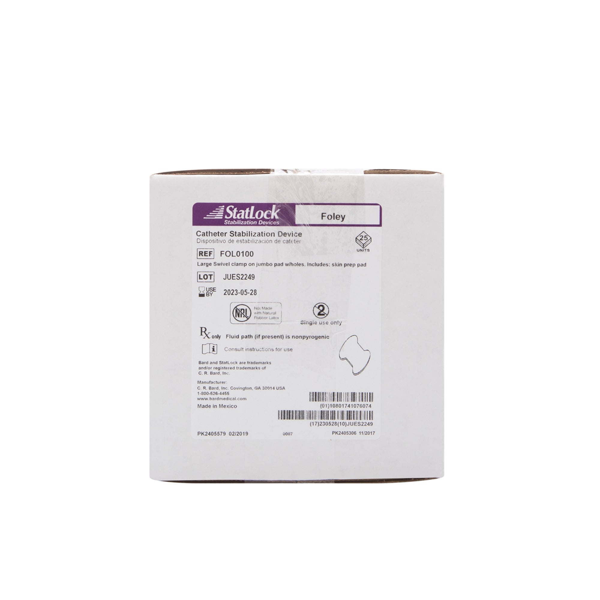 Foley Catheter Secure Statlock, Packaging Type- Box