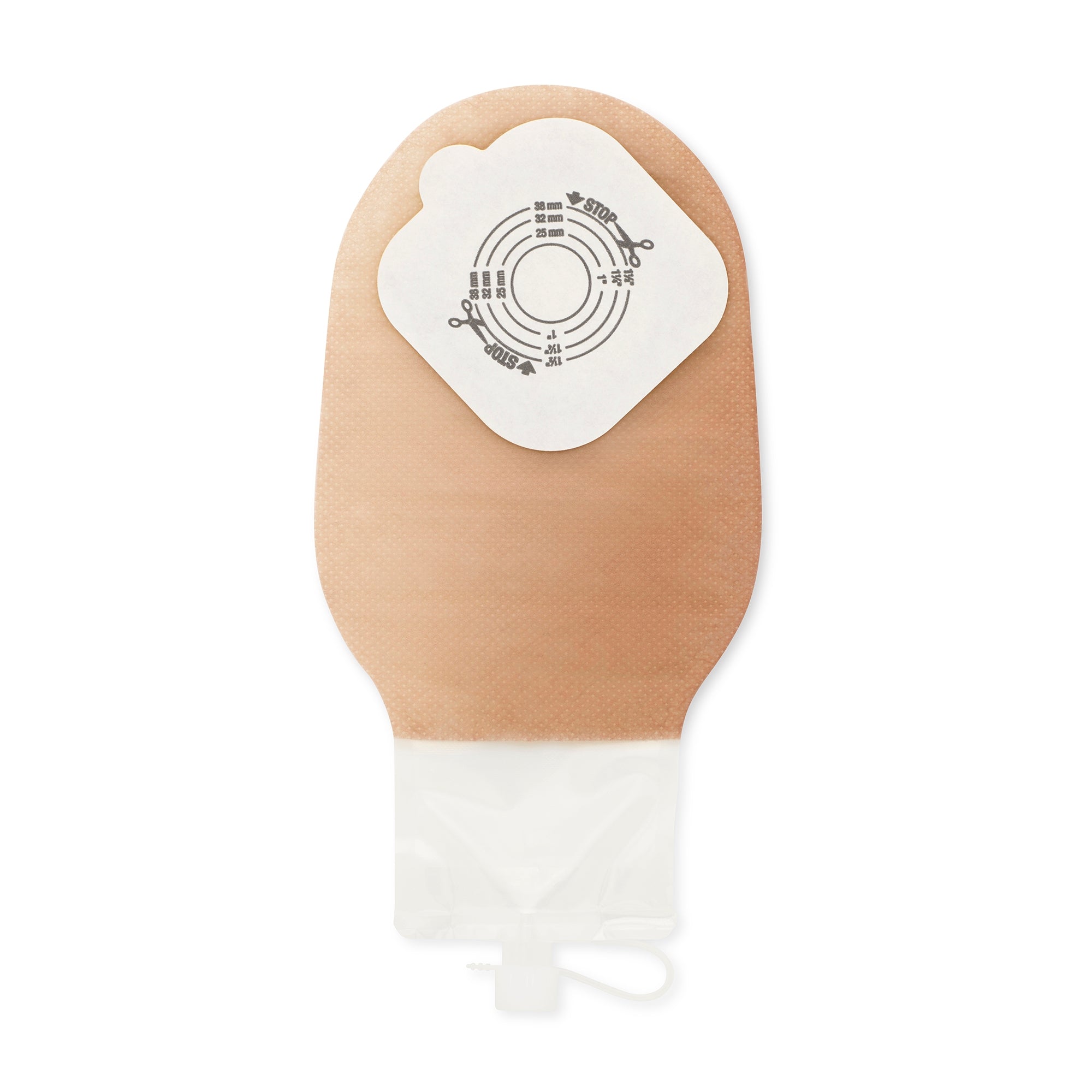 Urostomy Pouch Pouchkins One-Piece System 8-3/4 Inch Length Trim To Fit 38 mm Stoma | 10/Box