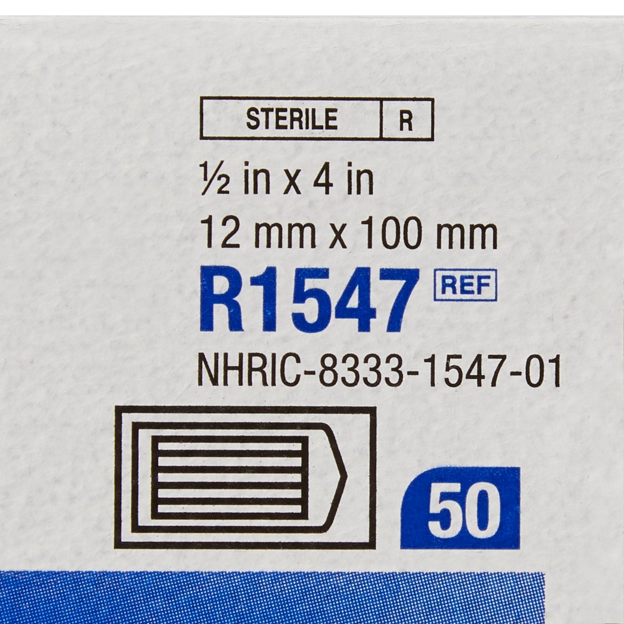 Skin Closure Strip Steri-Strip 1/2 X 4 Inch Nonwoven Material Reinforced Strip White, Packaging Type- Box