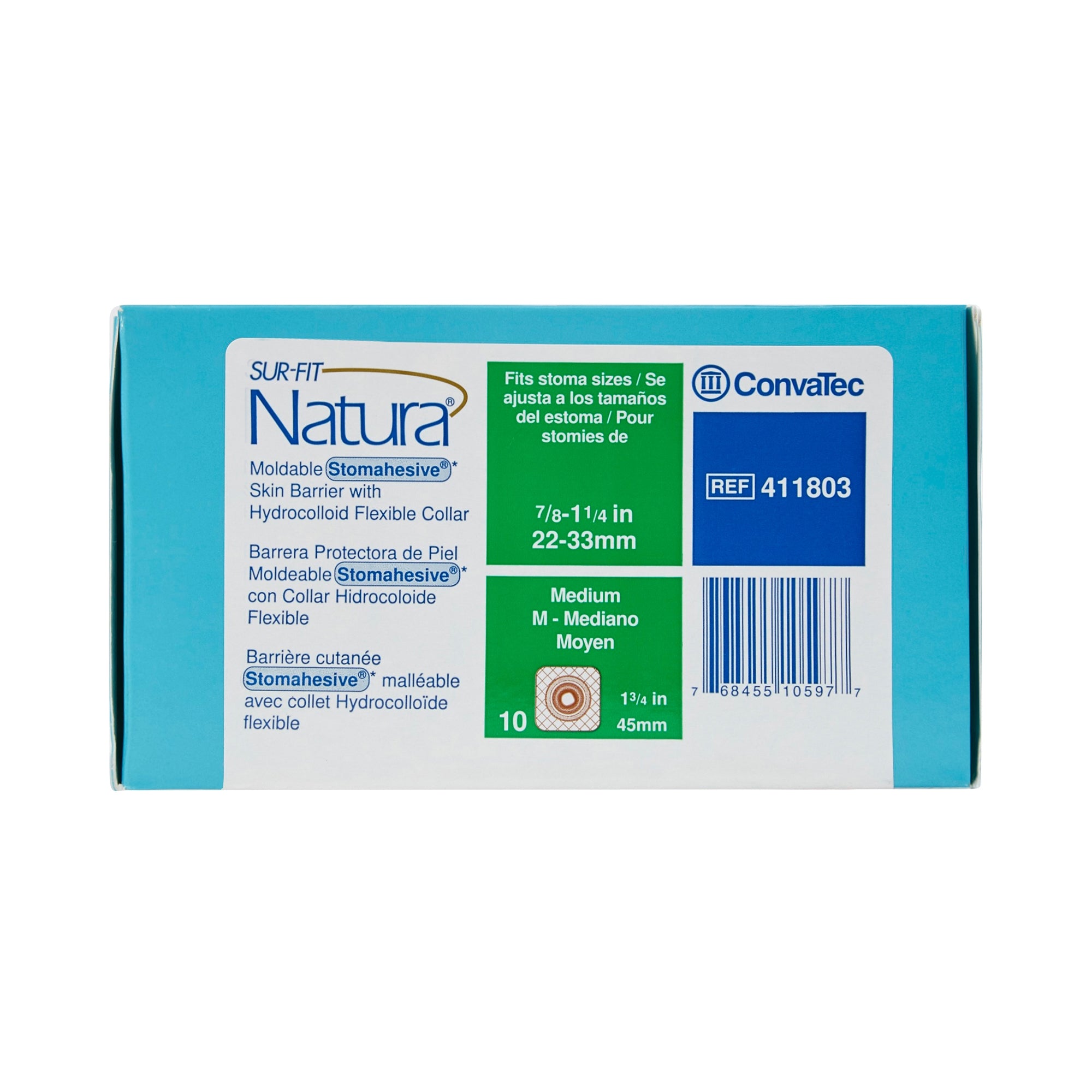 Ostomy Barrier Sur-Fit Natura Stomahesive Moldable, Standard Wear Without Tape 45 mm Flange Sur-Fit Natura System Hydrocolloid 7/8 to 1-1/4 Inch Opening | BOX