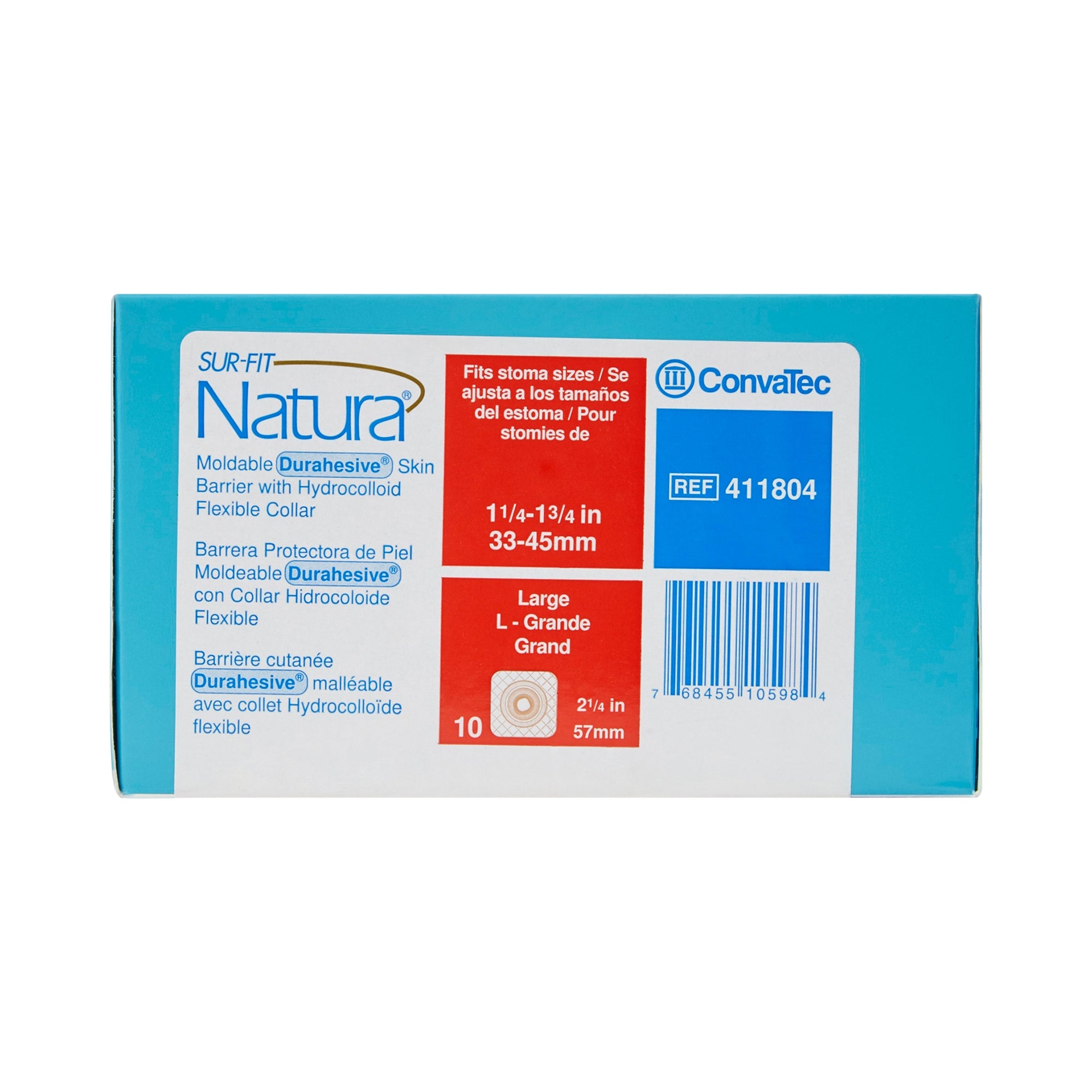 Ostomy Barrier Sur-Fit Natura Durahesive Moldable, Extended Wear Durahesive Adhesive 57 mm Flange Sur-Fit Natura System Hydrocolloid 1-1/4 to 1-3/4 Inch Opening | BOX