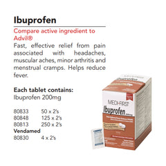 Pain Relief Medi-First 200 mg Strength Ibuprofen Tablet 250 per Box, Packaging Type- Box