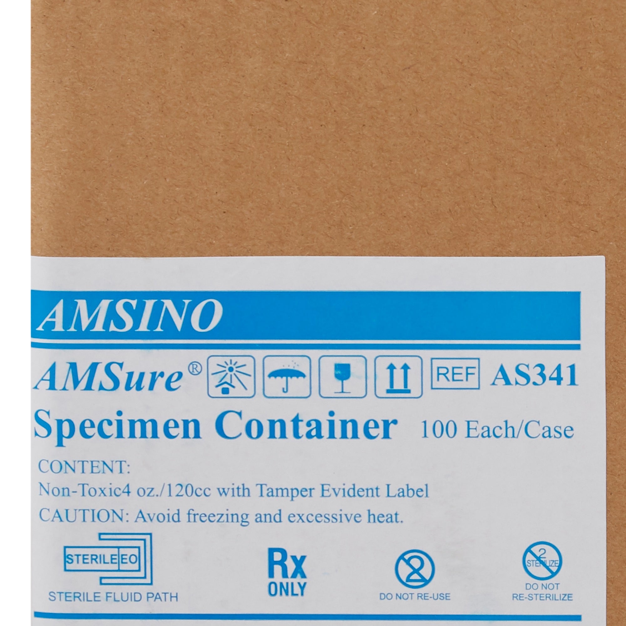 Specimen Container AMSure 120 mL (4 oz.) Screw Cap Patient Information Sterile, Packaging Type- Case