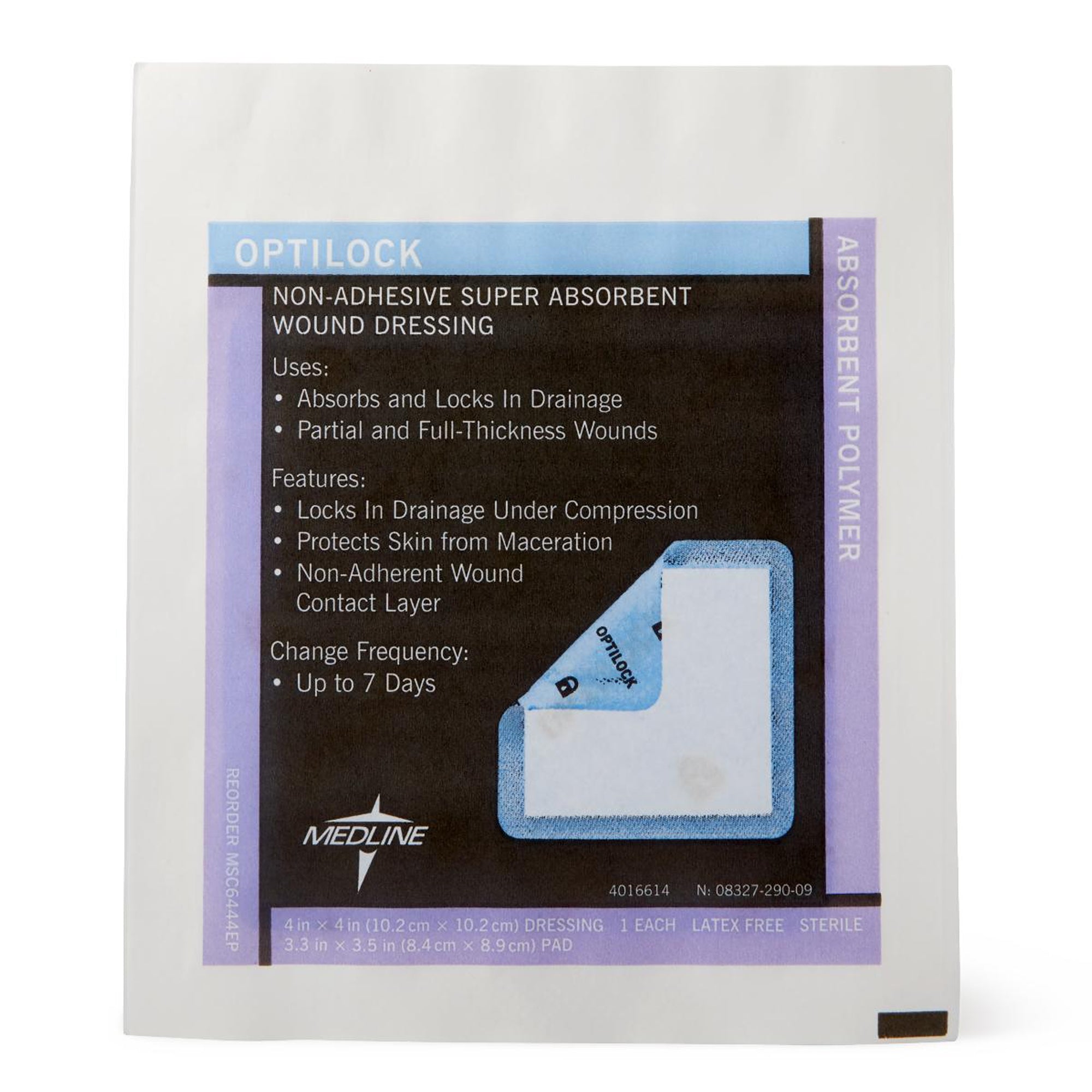 Super Absorbent Dressing OptiLock 4 X 4 Inch Square, Packaging Type- Box