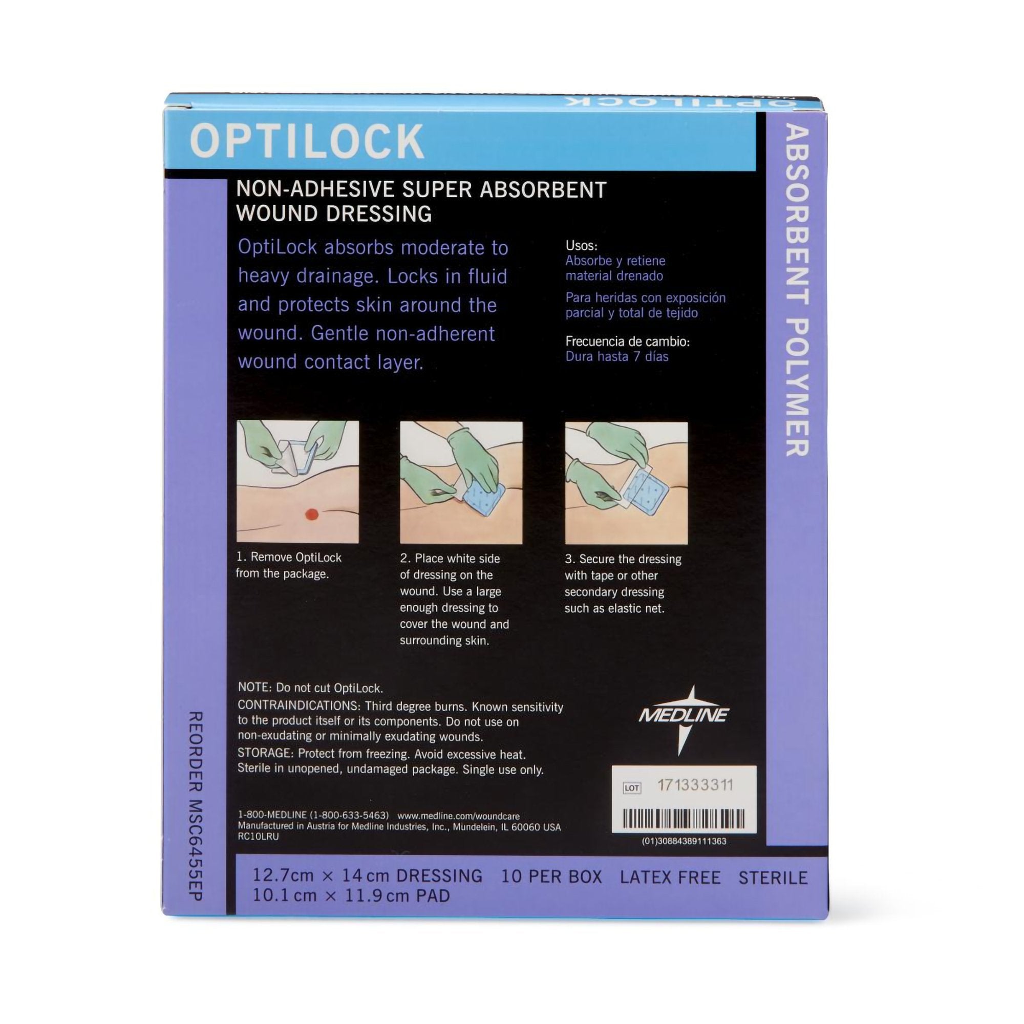 Super Absorbent Dressing OptiLock 5 X 5-1/2 Inch Rectangle, Packaging Type- Box