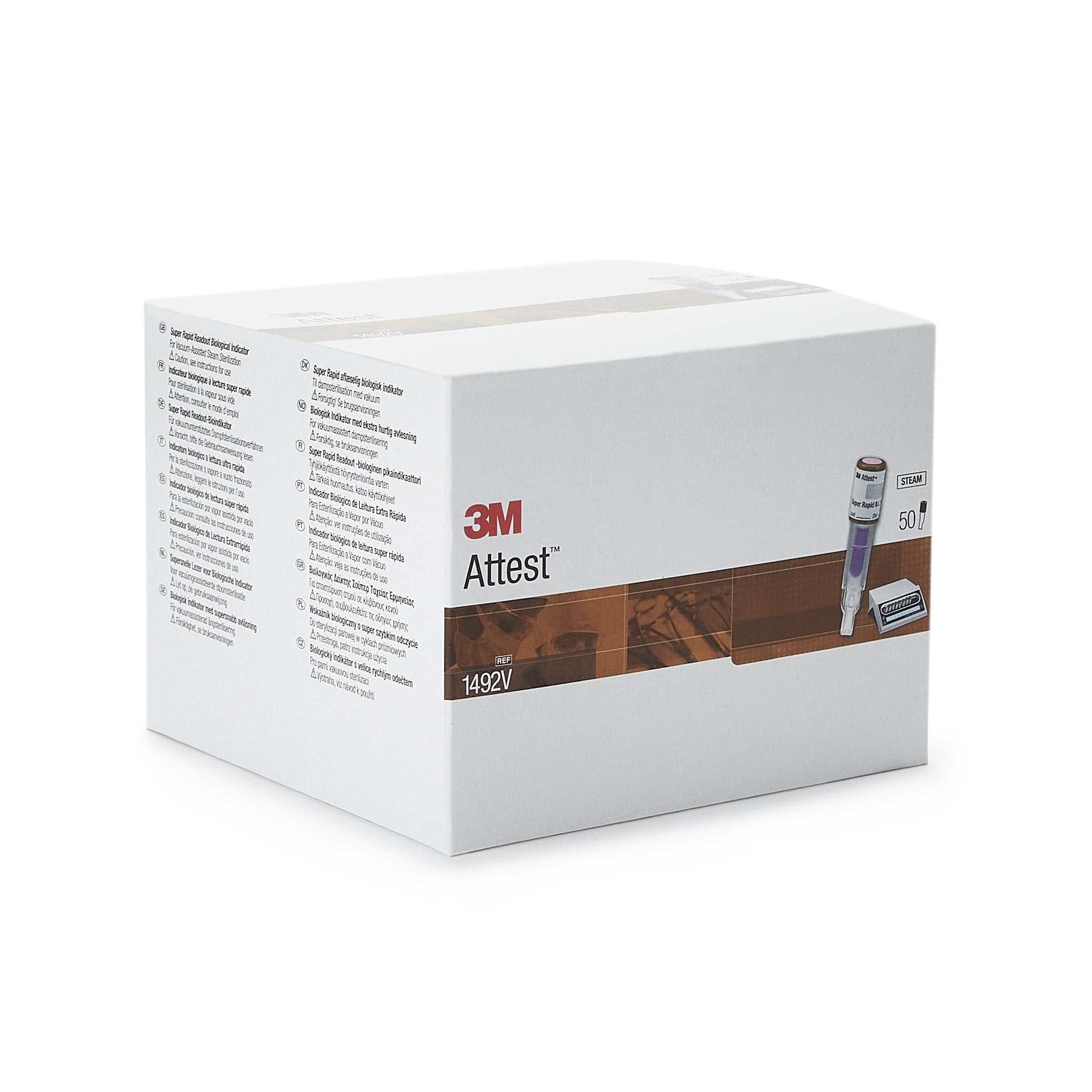 Attest Super Rapid Readout Sterilization Biological Indicator Vial Steam, Packaging Type- Box