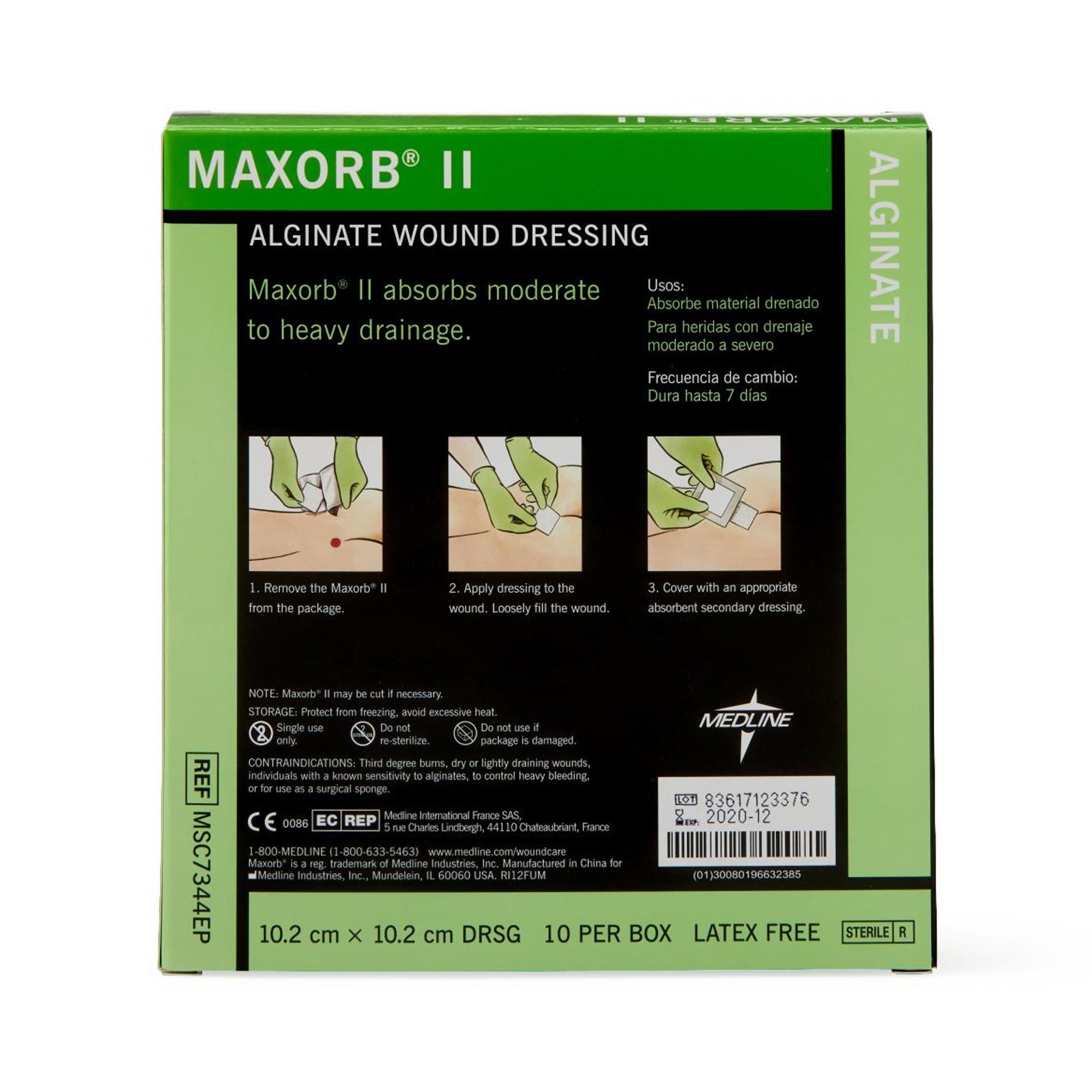 Alginate Dressing Maxorb II 4 X 4 Inch Square, Packaging Type- Box