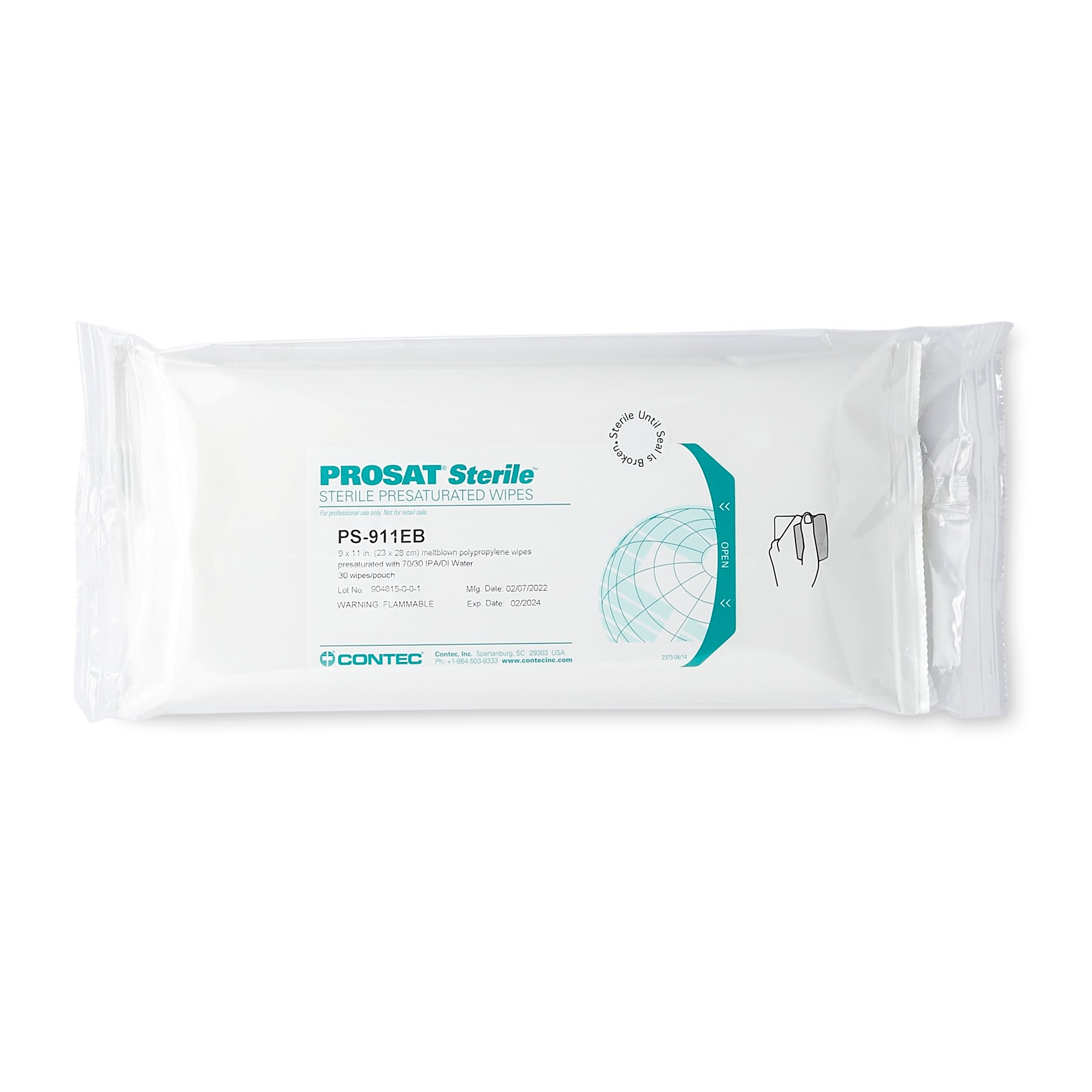 PROSAT Sterile Surface Disinfectant Cleaner Premoistened Cleanroom Manual Pull Wipe 30 Count Pouch Alcohol Scent Sterile | 48EACH/CASE