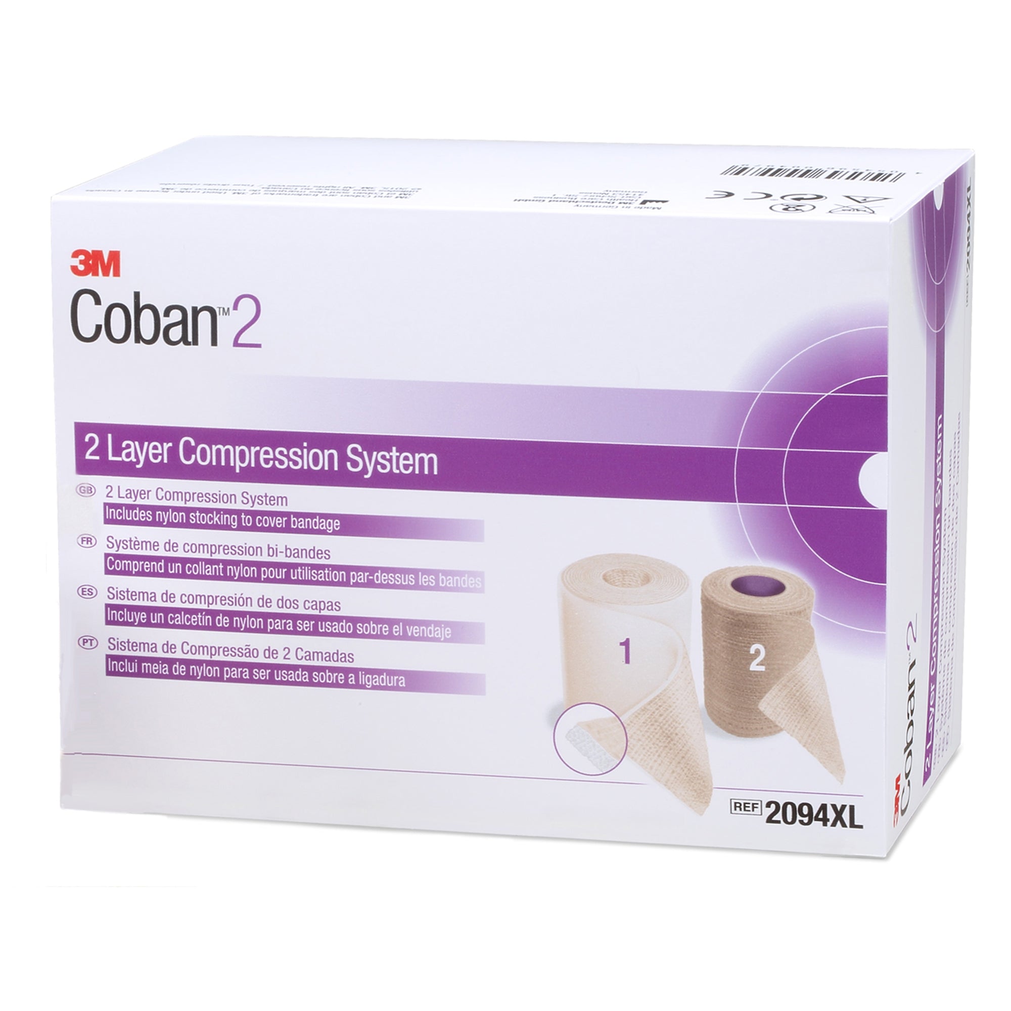 3M Coban 2 Compression Bandage 4in x 3-4/5yd 35-40mmHg