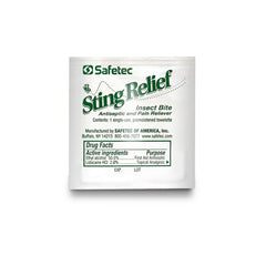 Sting and Bite Relief Safetec Towelette Individual Packet, Packaging Type- Box