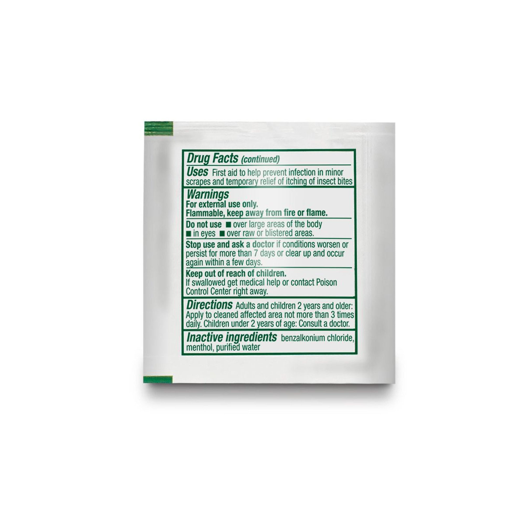 Sting and Bite Relief Safetec Towelette Individual Packet, Packaging Type- Box