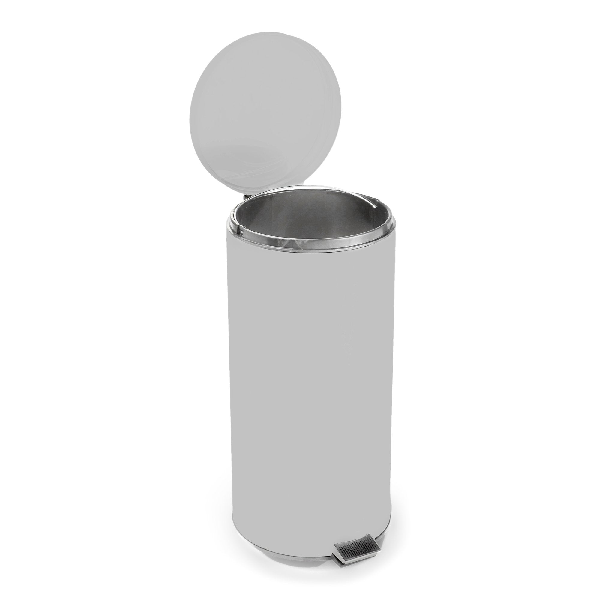 McKesson 32 Qt Silver Steel Round Trash Can