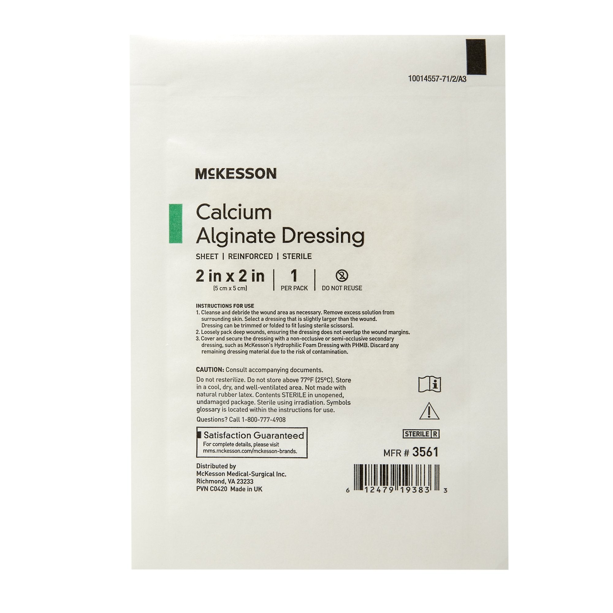 mckesson alginate dressing 2 x 2 inch mckesson alginate dressing mk883263bx
