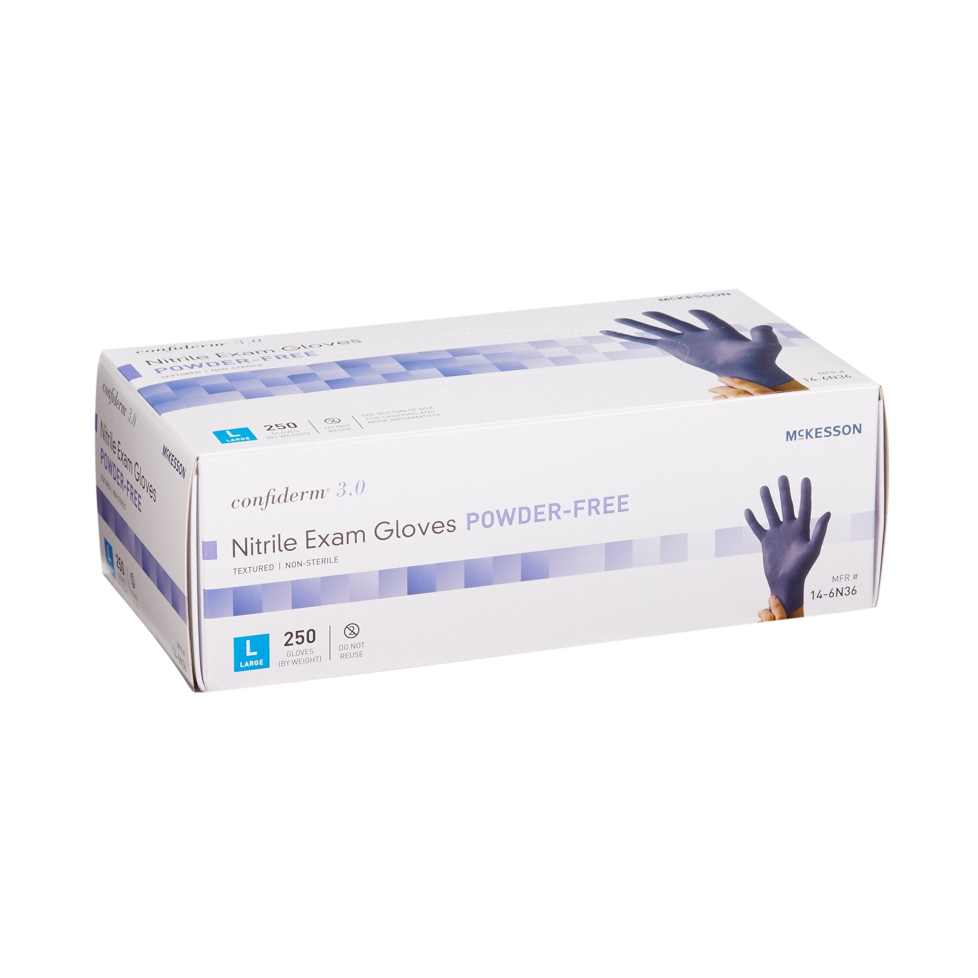mckesson confiderm 3 0 nitrile exam glove large blue mckesson confiderm 3 0 exam glove mk957803bx
