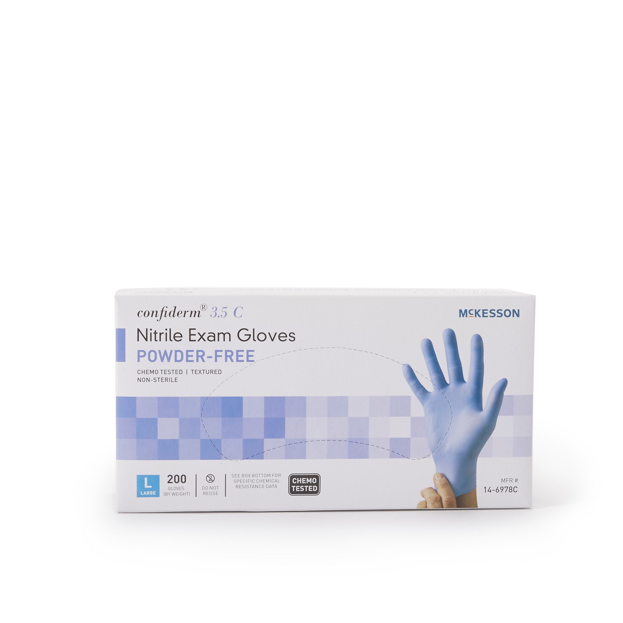 mckesson confiderm 3 5c nitrile exam glove large blue mckesson confiderm 3 5c exam glove mk765876bx