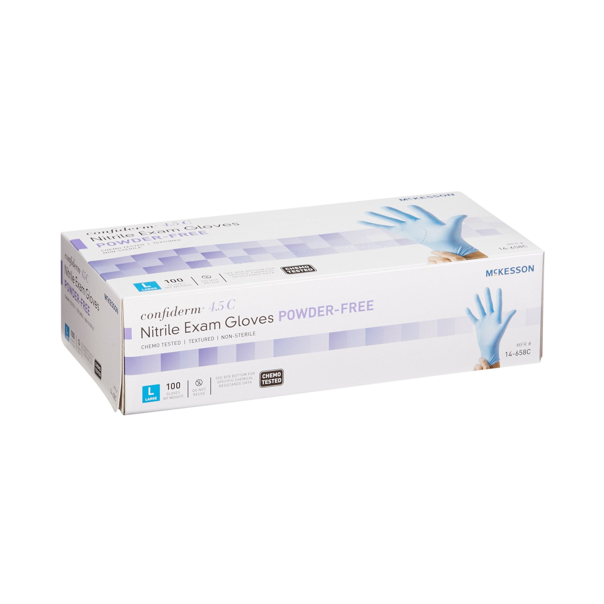 mckesson confiderm 4 5c nitrile exam glove large blue mckesson confiderm 4 5c exam glove mk921604bx