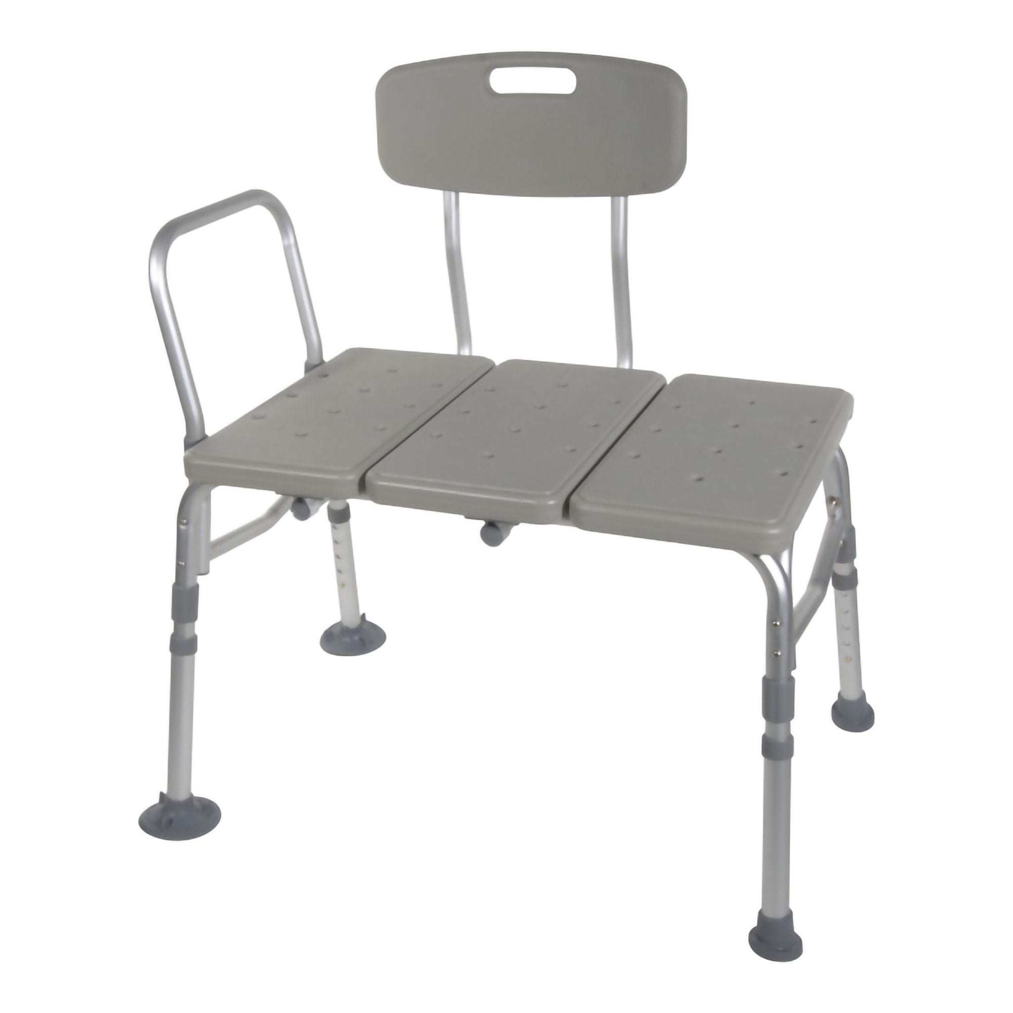McKesson Knocked Down Bath Transfer Bench Removable Arm Rail 17 1/2 to 22 1/2 Inch Seat Height 400 lbs. Weight Capacity