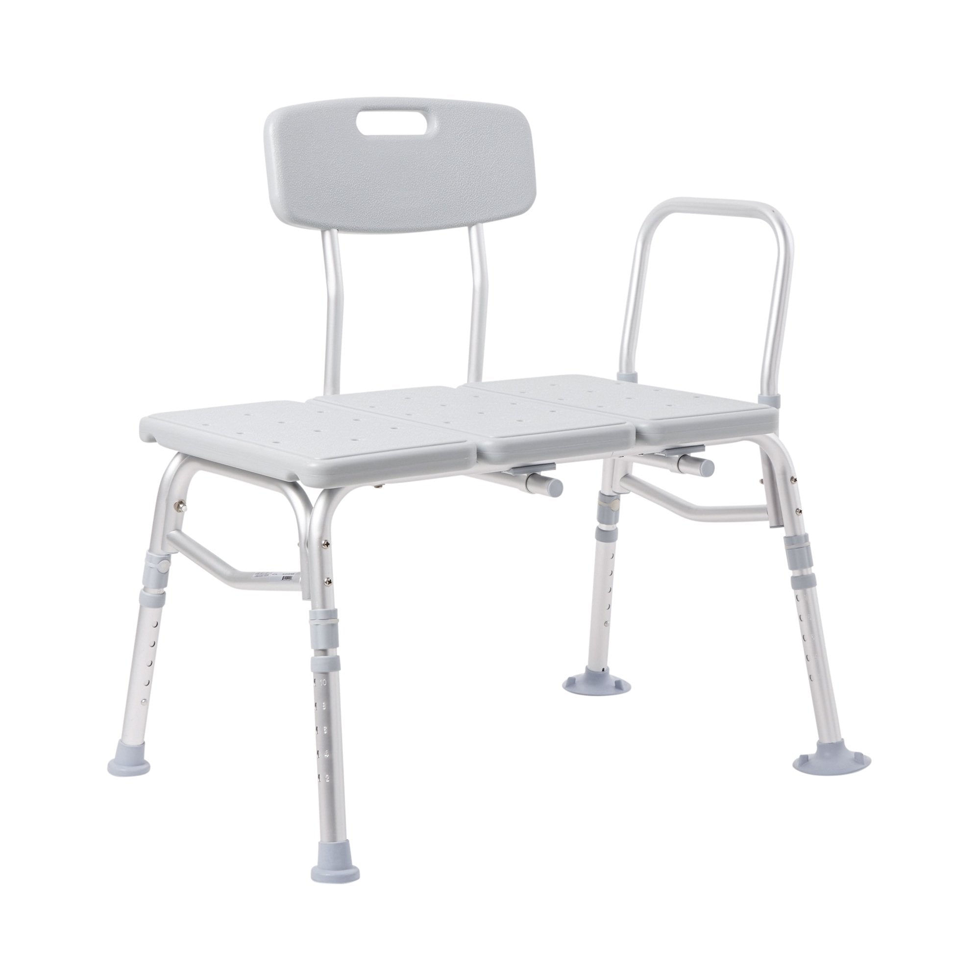 McKesson Knocked Down Bath Transfer Bench Removable Arm Rail 17 1/2 to 22 1/2 Inch Seat Height 400 lbs. Weight Capacity