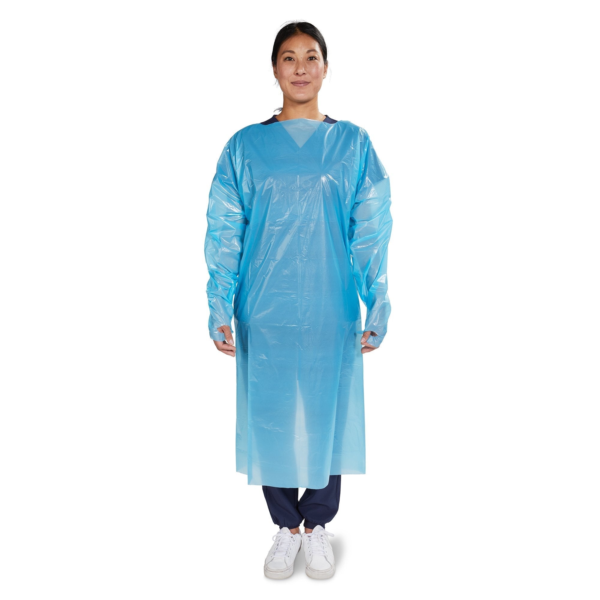 Protective Procedure Gown McKesson One Size Fits Most Blue NonSterile Not Rated Disposable