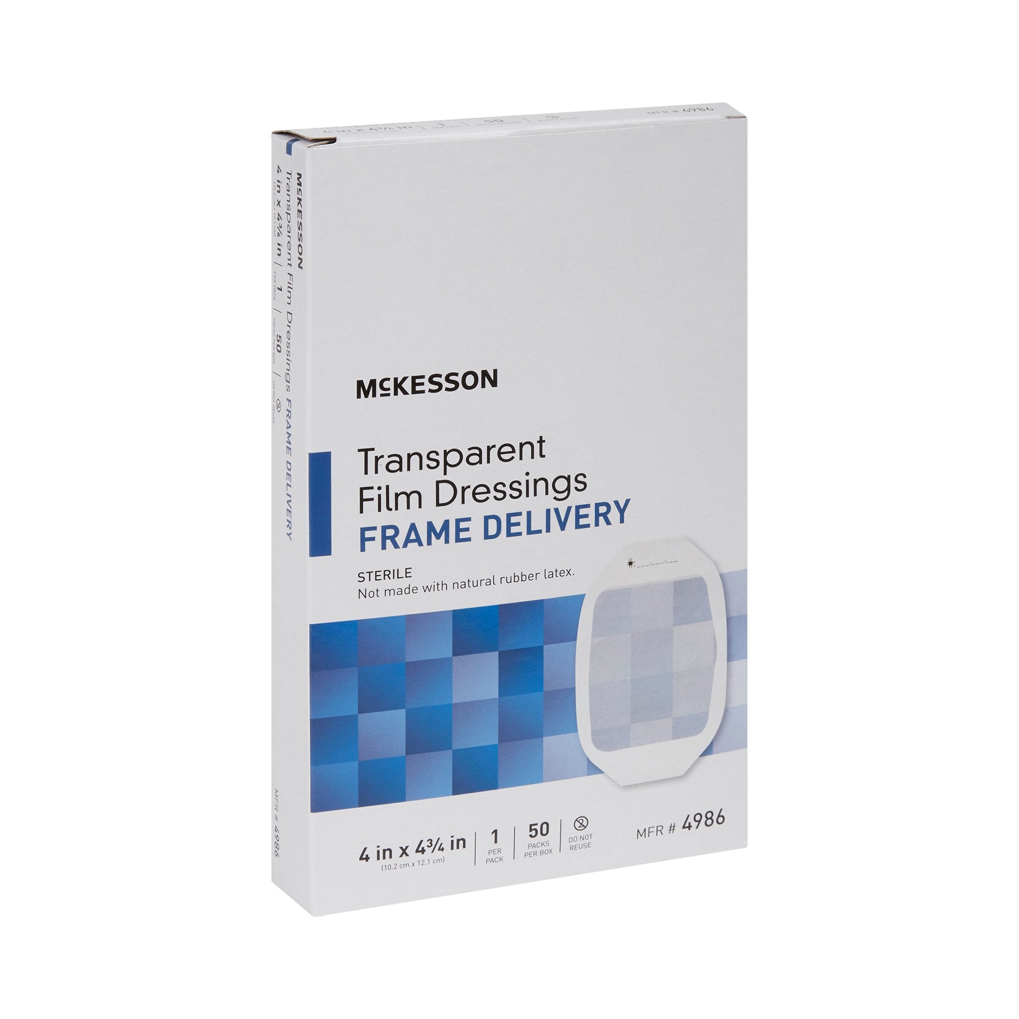 mckesson octagonal sterile dressing with frame style delivery 4 x 4 3 4 inch transparent mckesson transparent film dressing mk886409bx