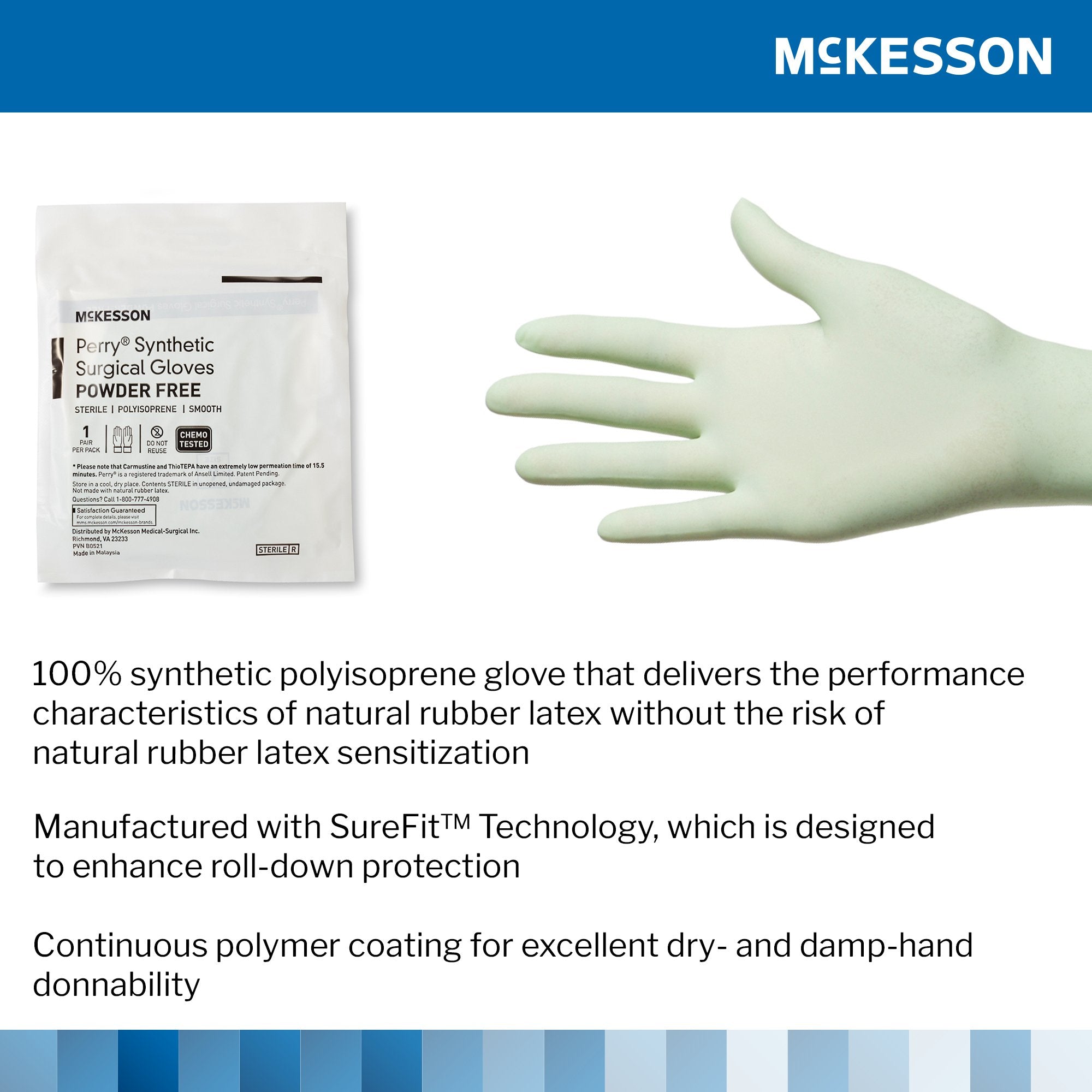 mckesson perry performance plus polyisoprene surgical glove size 7 green mckesson perry performance plus surgical glove mk1044722bx
