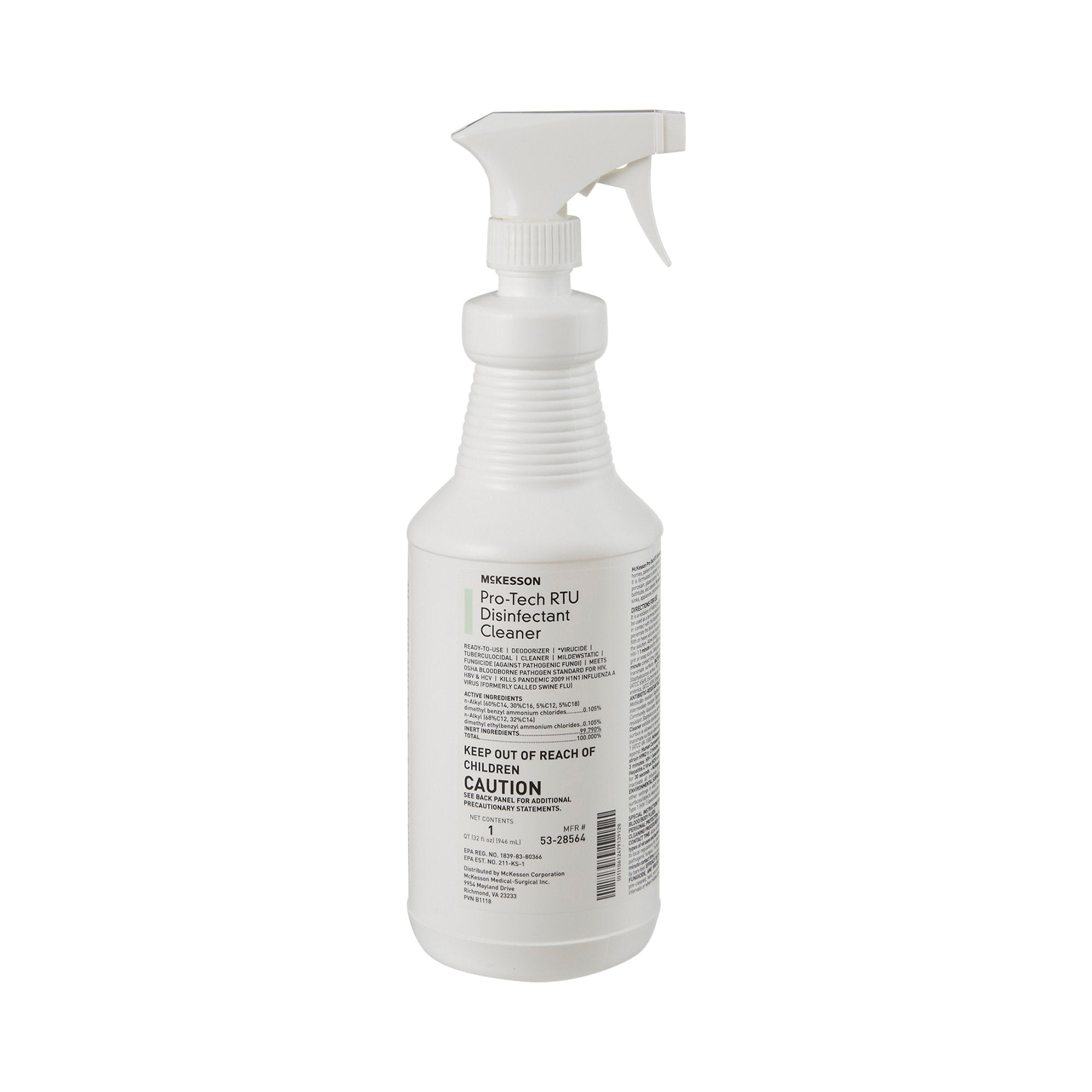 McKesson Pro Tech Surface Disinfectant Cleaner Quaternary Based J Fill Dispensing Systems Liquid 32 oz. Bottle Floral Scent NonSterile