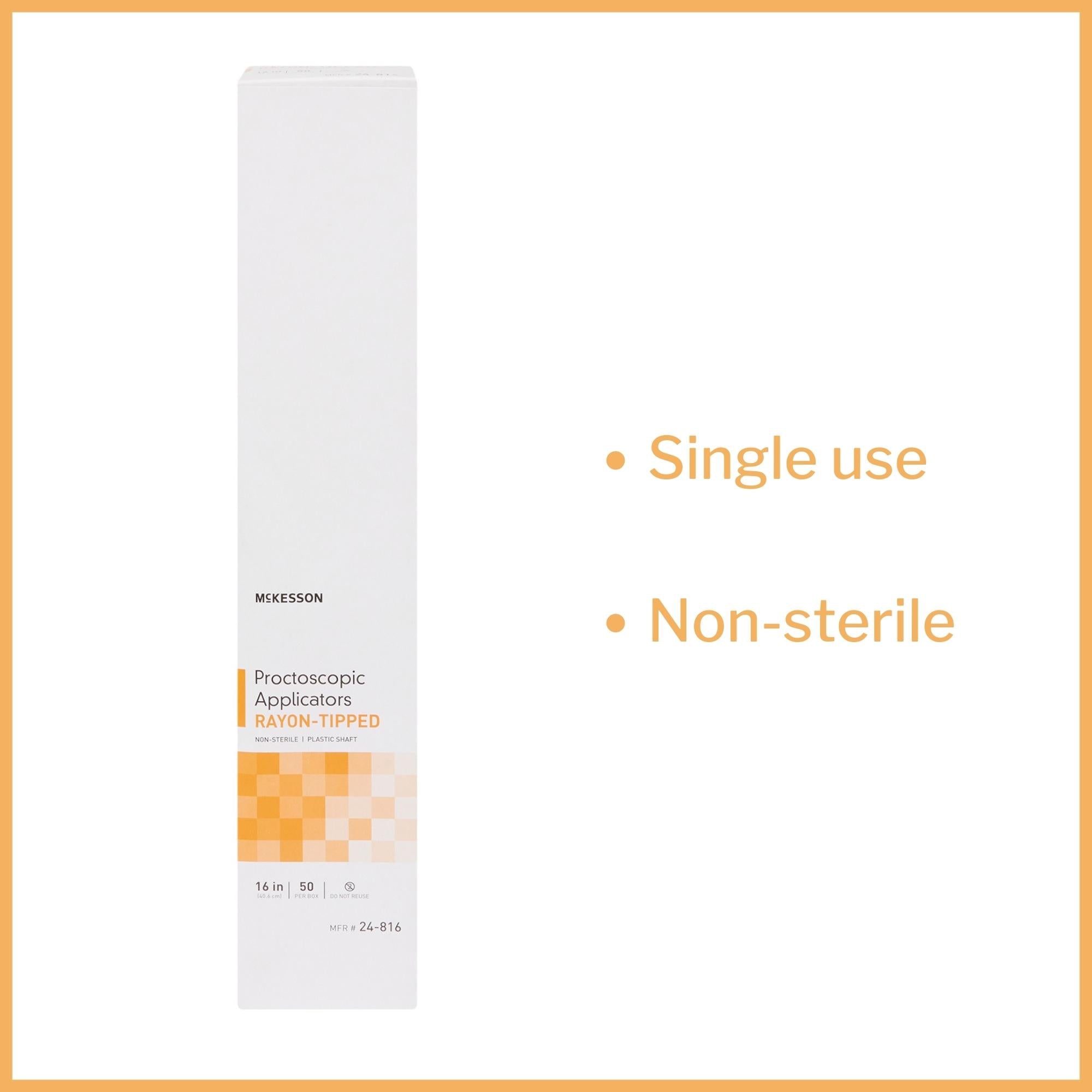 mckesson proctoscopic swabstick 16 inch length nonsterile packaging type box
