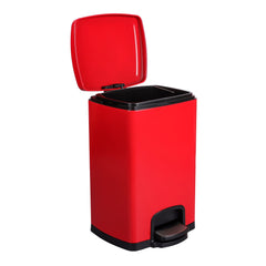 mckesson s red metal square trash cans