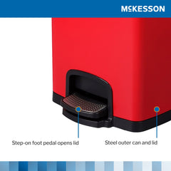 mckesson s red metal square trash cans