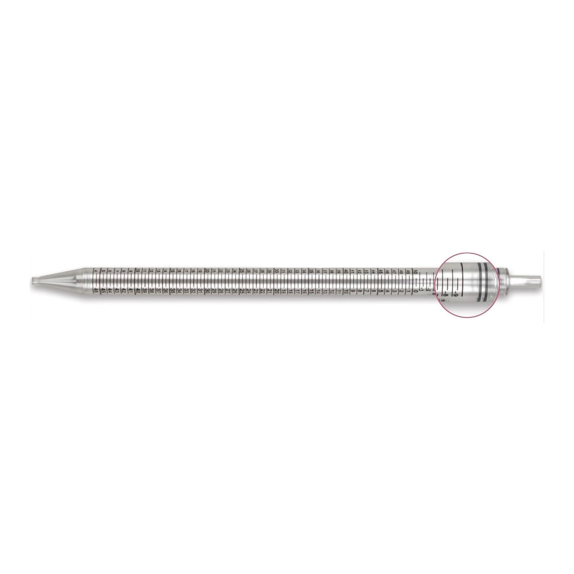 McKesson Serological Pipette 50 mL 0.5 mL Graduation Increments / 9 mL Negative Graduations Sterile
