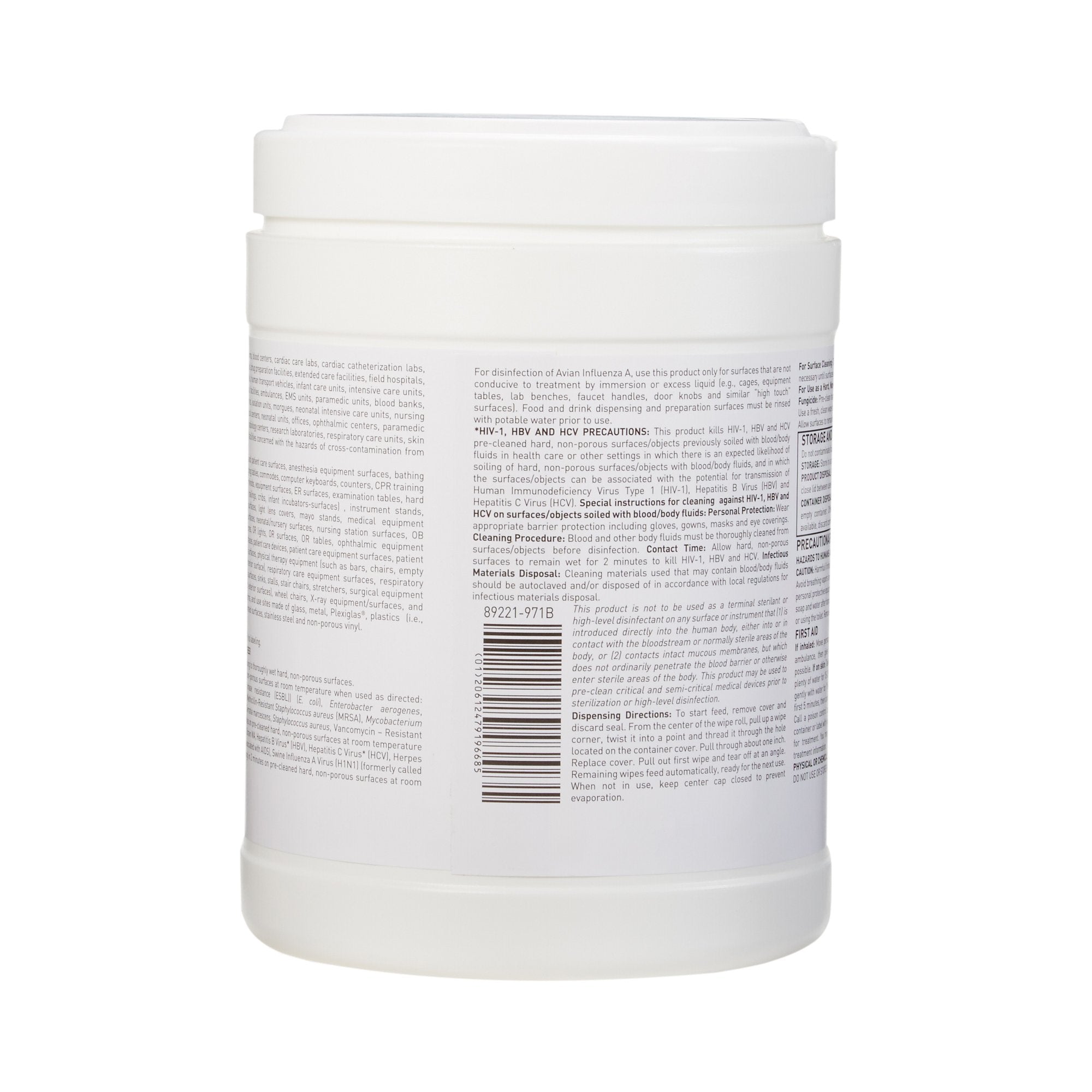 mckesson surface disinfectant premoistened manual pull wipe 65 count canister alcohol scent nonsterile packaging type box