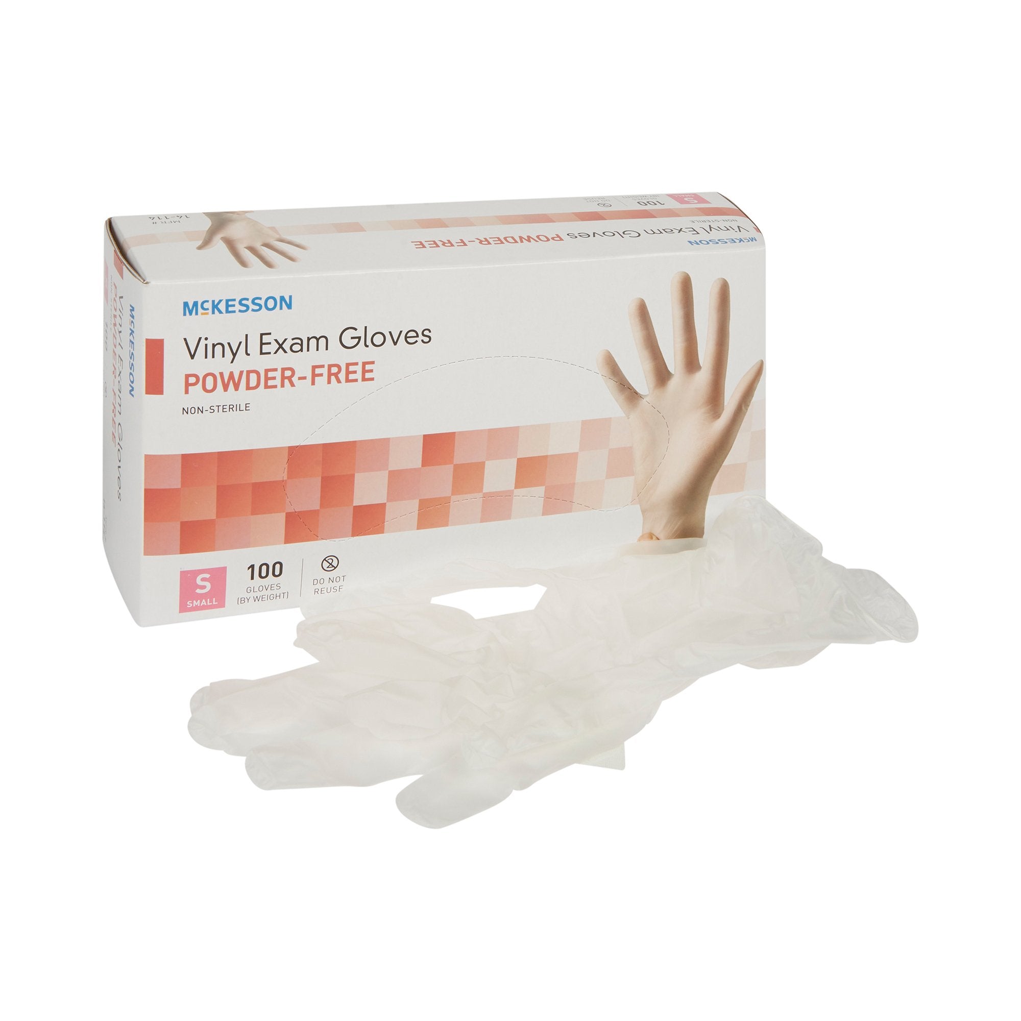Exam Glove McKesson Small NonSterile Vinyl Standard Cuff Length Smooth Clear Not Rated