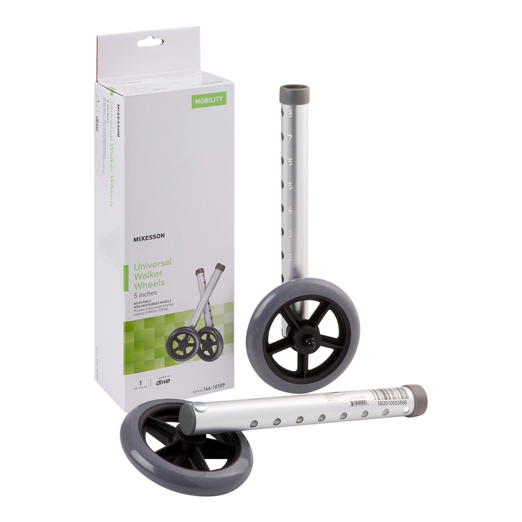 McKesson Walker Wheel For 1 inch Frame Diameter Walkers