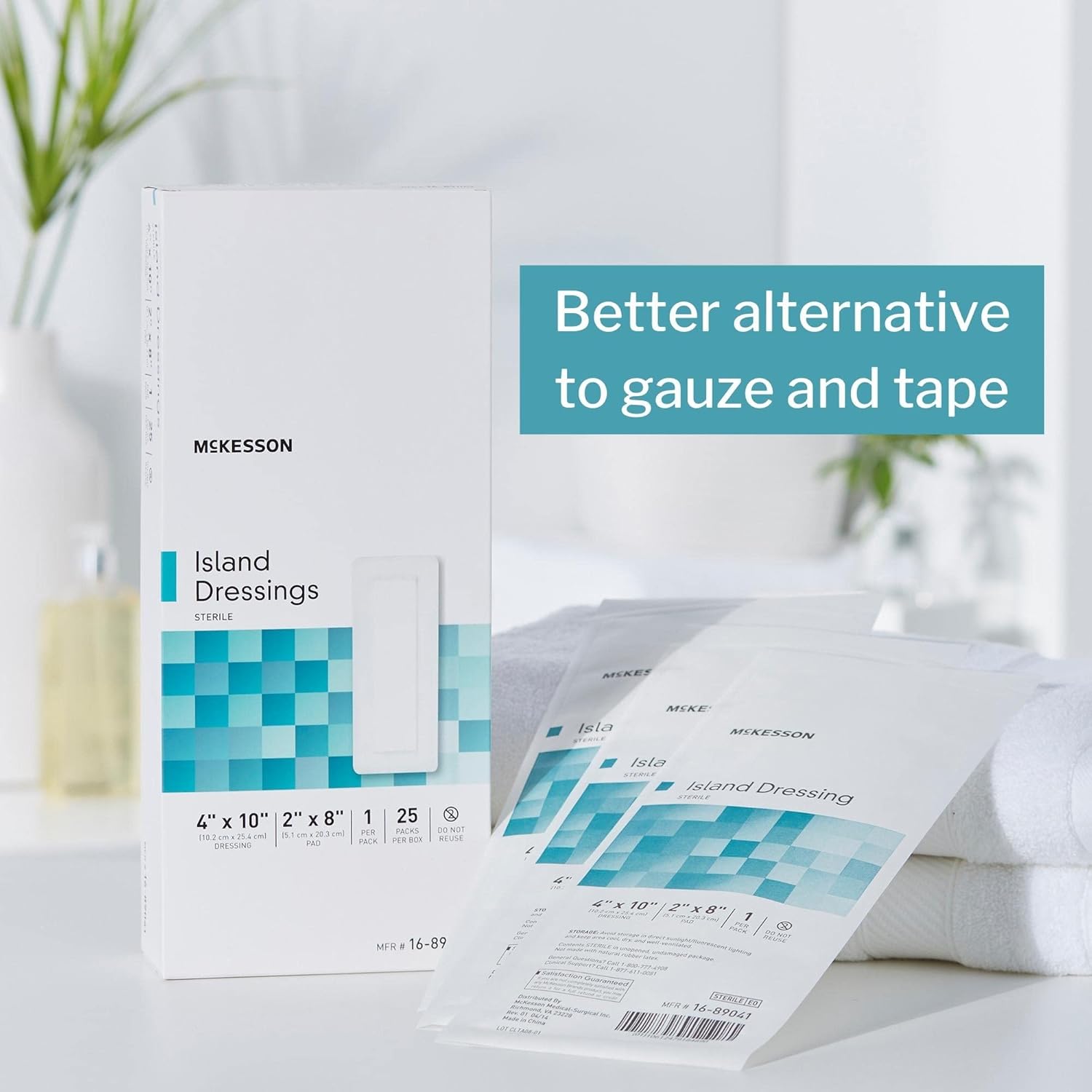 mckesson white adhesive dressing 4 x 10 inch mckesson island dressing mk488925bx