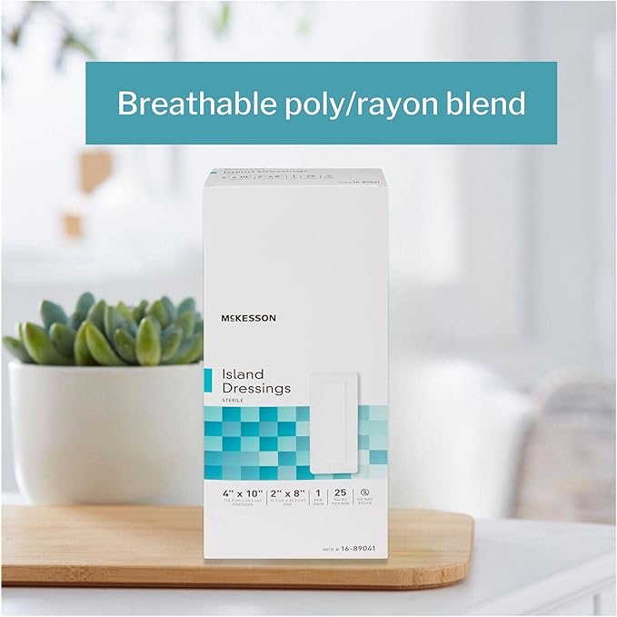 mckesson white adhesive dressing 4 x 10 inch mckesson island dressing mk488925bx