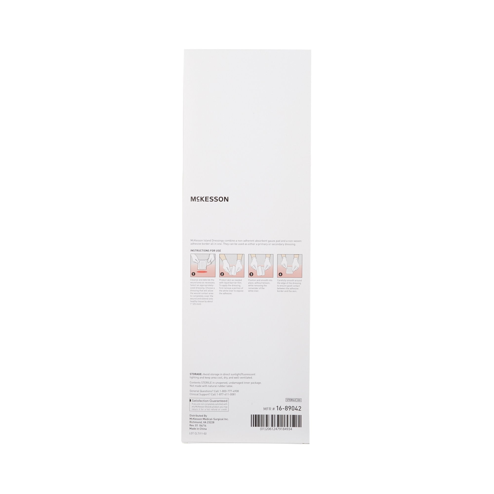 mckesson white adhesive dressing 4 x 14 inch mckesson island dressing mk488927bx