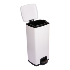 Hygienic white metal square bin for offices