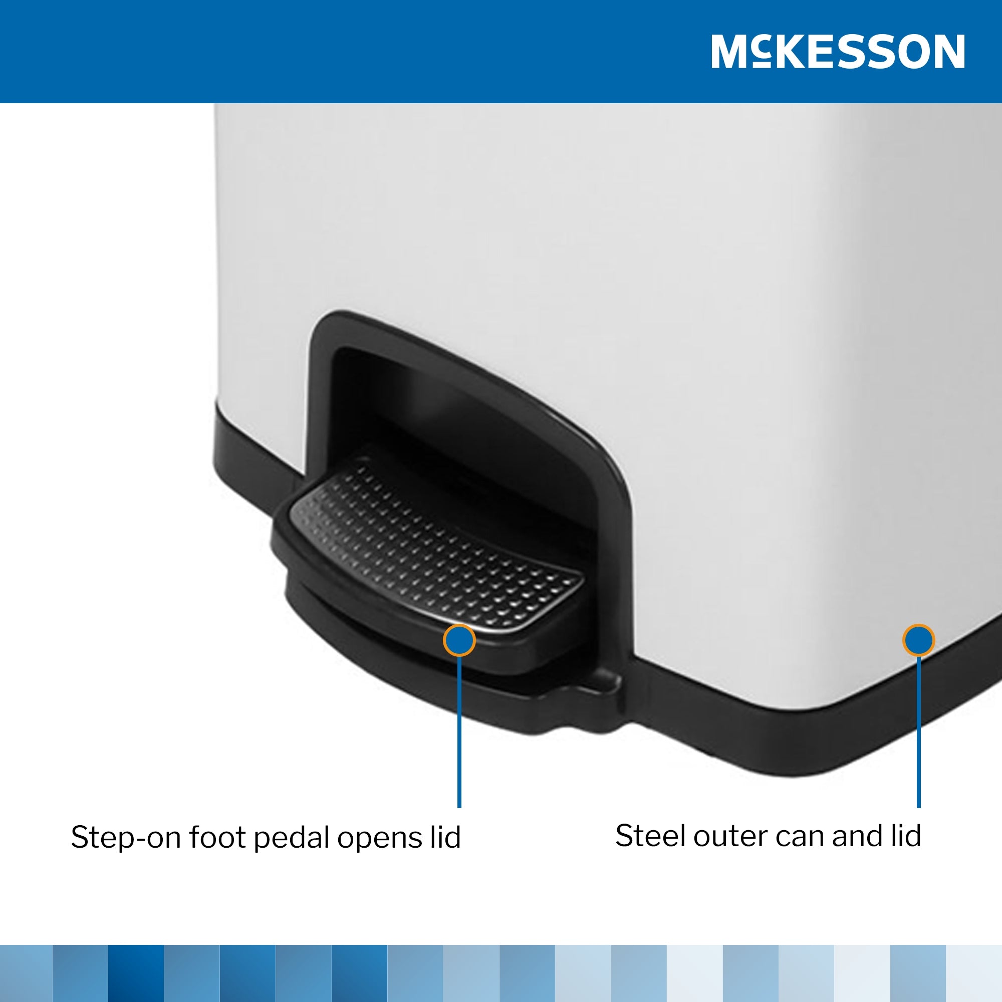 McKesson square white metal waste bin