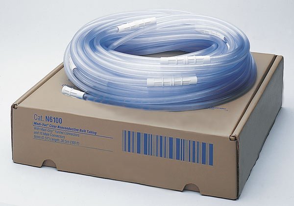 Suction Tubing Medi Vac Clear 3/16 Inch I.D. 1 1/2 Foot Length Non Conductive Plastic Sterile
