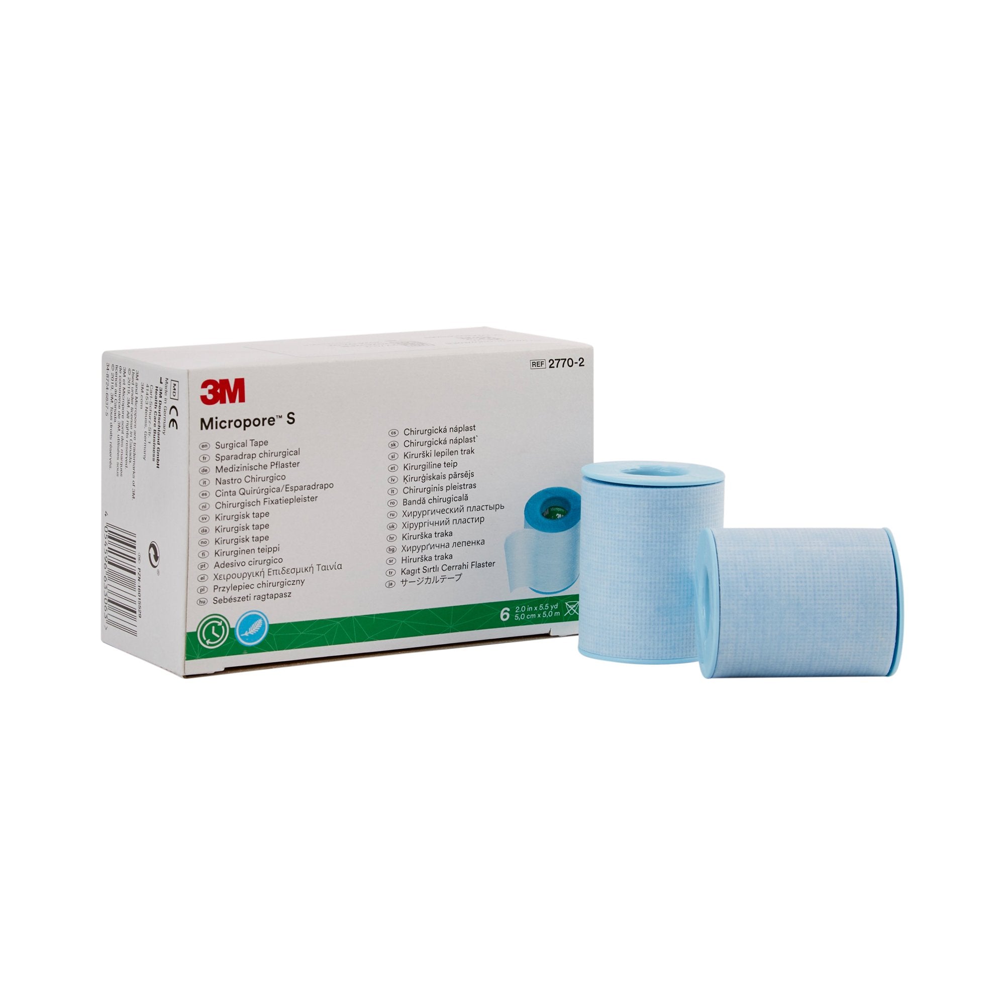 Medical Tape 3M Micropore S Blue 2 Inch X 5 1/2 Yard Silicone NonSterile