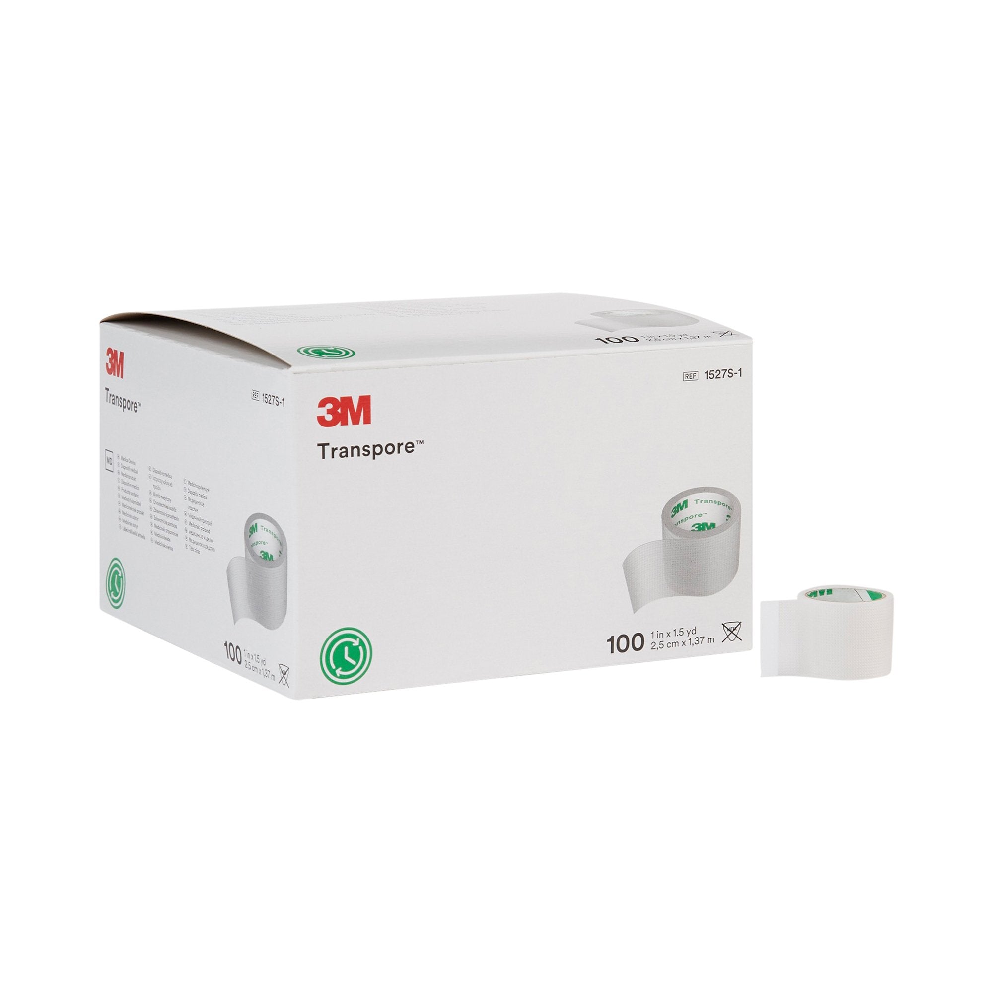 Medical Tape 3M Transpore Transparent 1 Inch X 1 1/2 Yard Plastic NonSterile