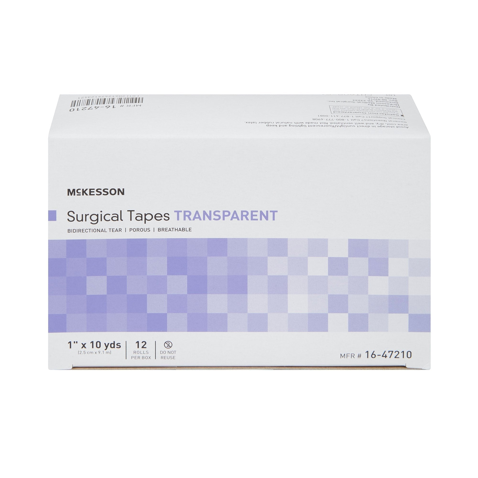 medical tape mckesson transparent 1 inch x 10 yard plastic nonsterile packaging type box