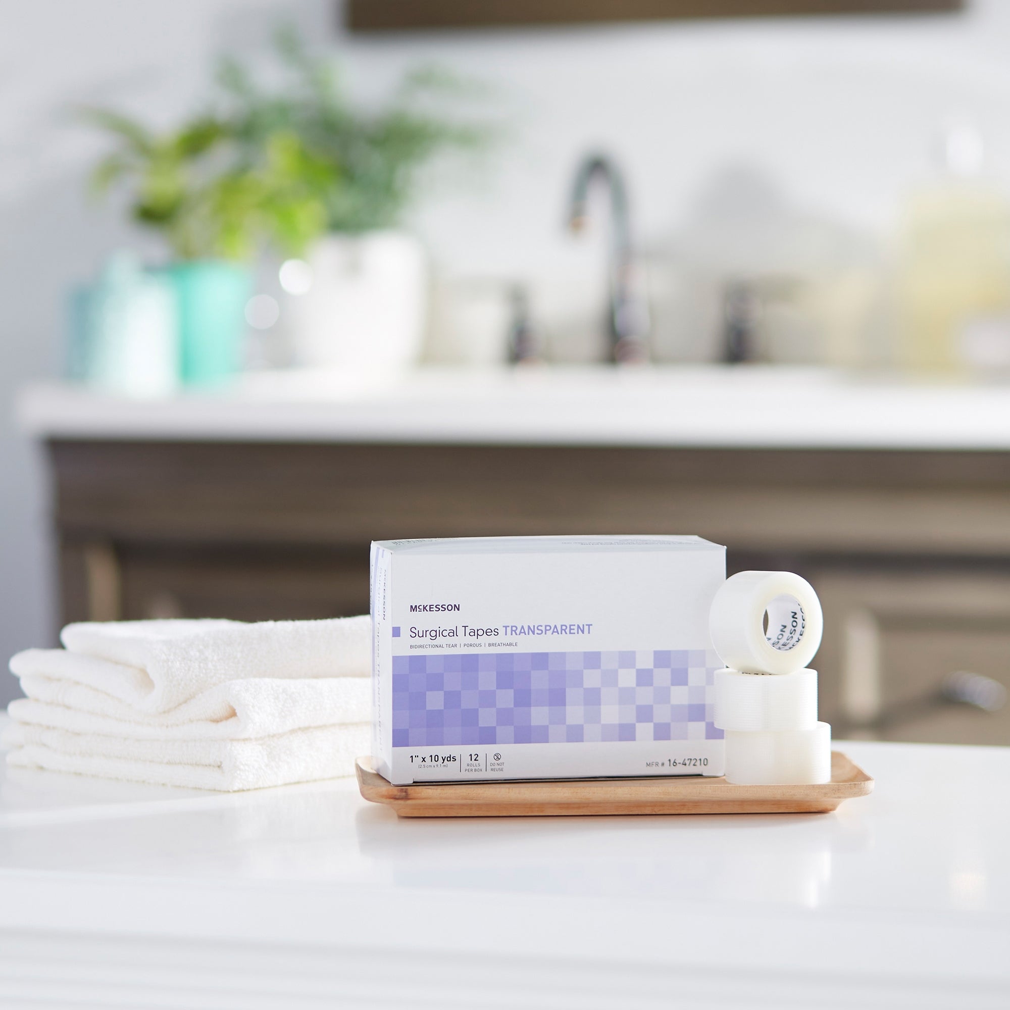 medical tape mckesson transparent 1 inch x 10 yard plastic nonsterile packaging type box