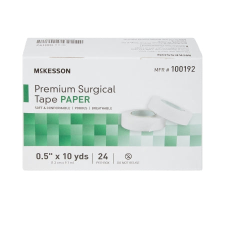 medical tape mckesson white 1 2 inch x 10 yard paper nonsterile packaging type box
