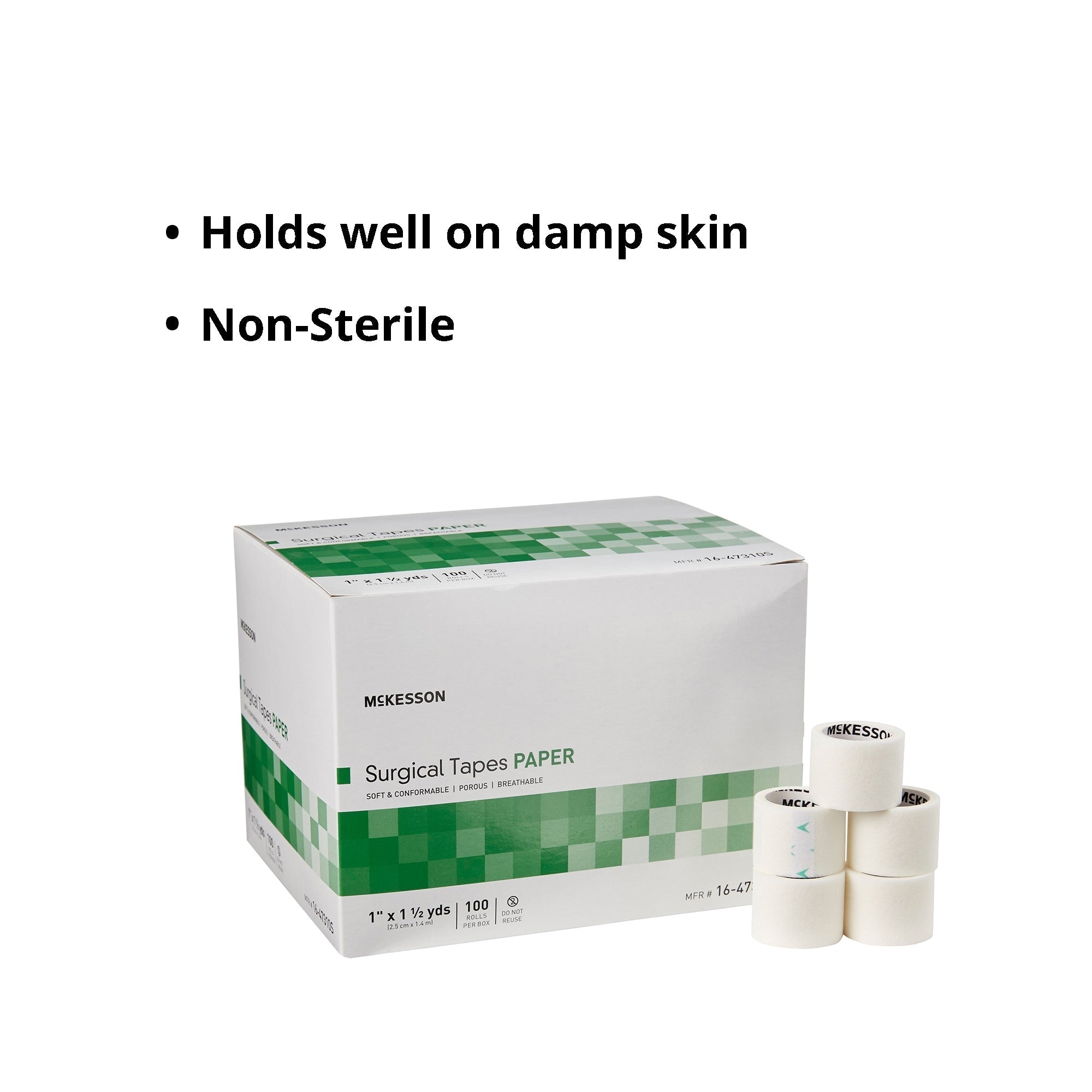 medical tape mckesson white 1 inch x 1 1 2 yard paper nonsterile packaging type box