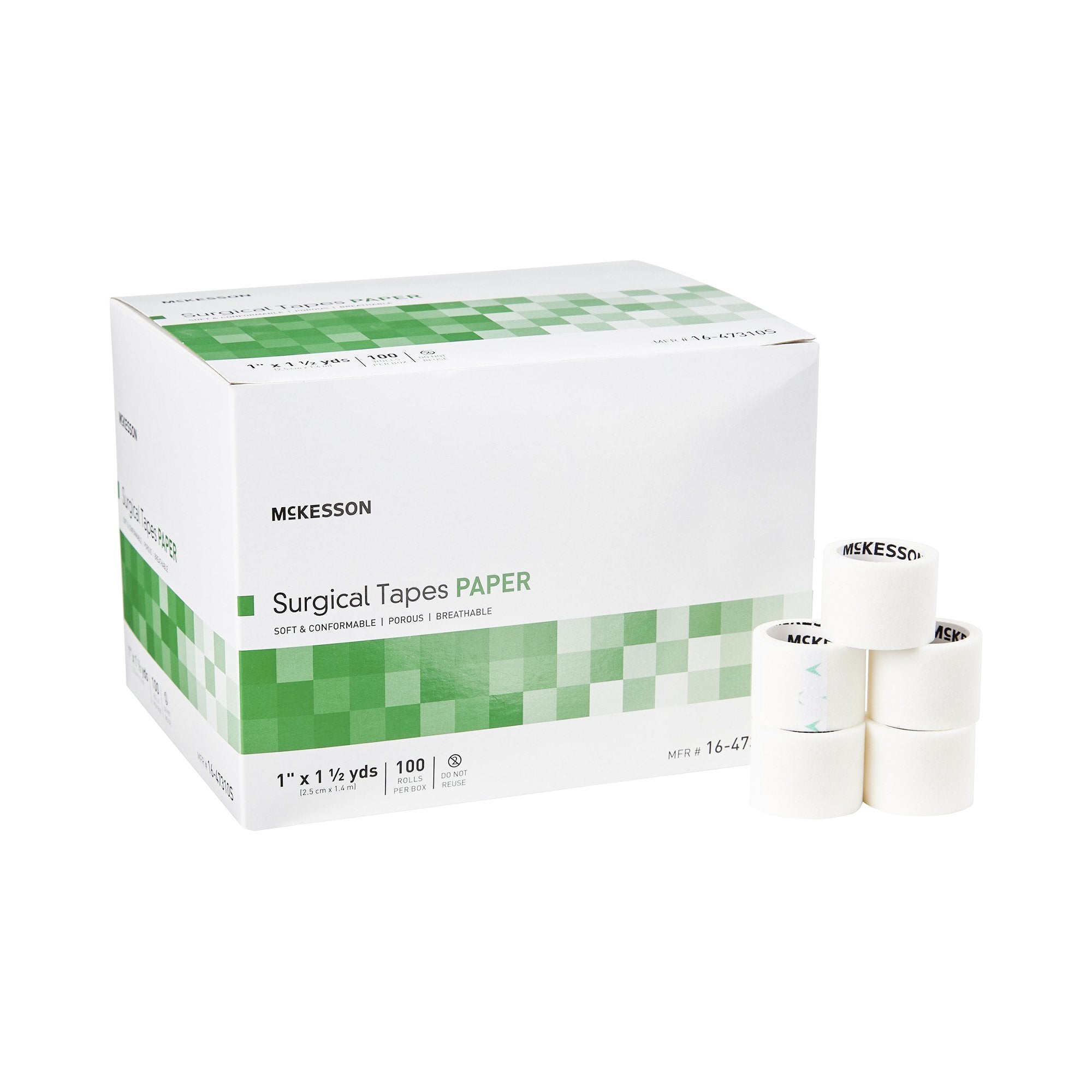 Medical Tape McKesson White 1 Inch X 1 1/2 Yard Paper NonSterile