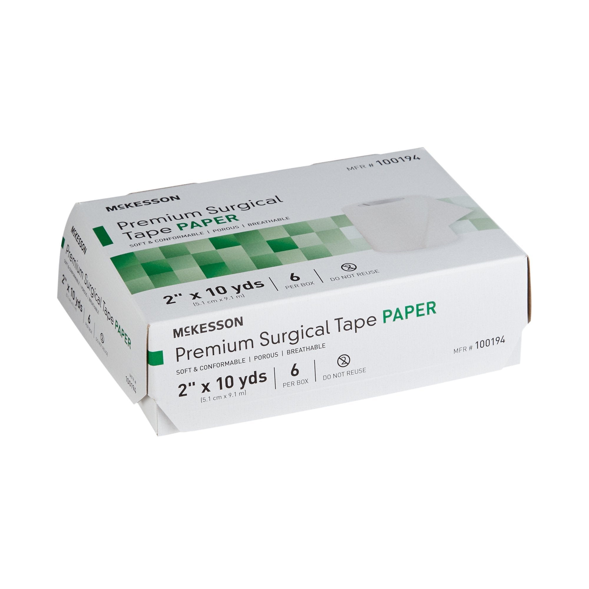 medical tape mckesson white 2 inch x 10 yard paper nonsterile packaging type box